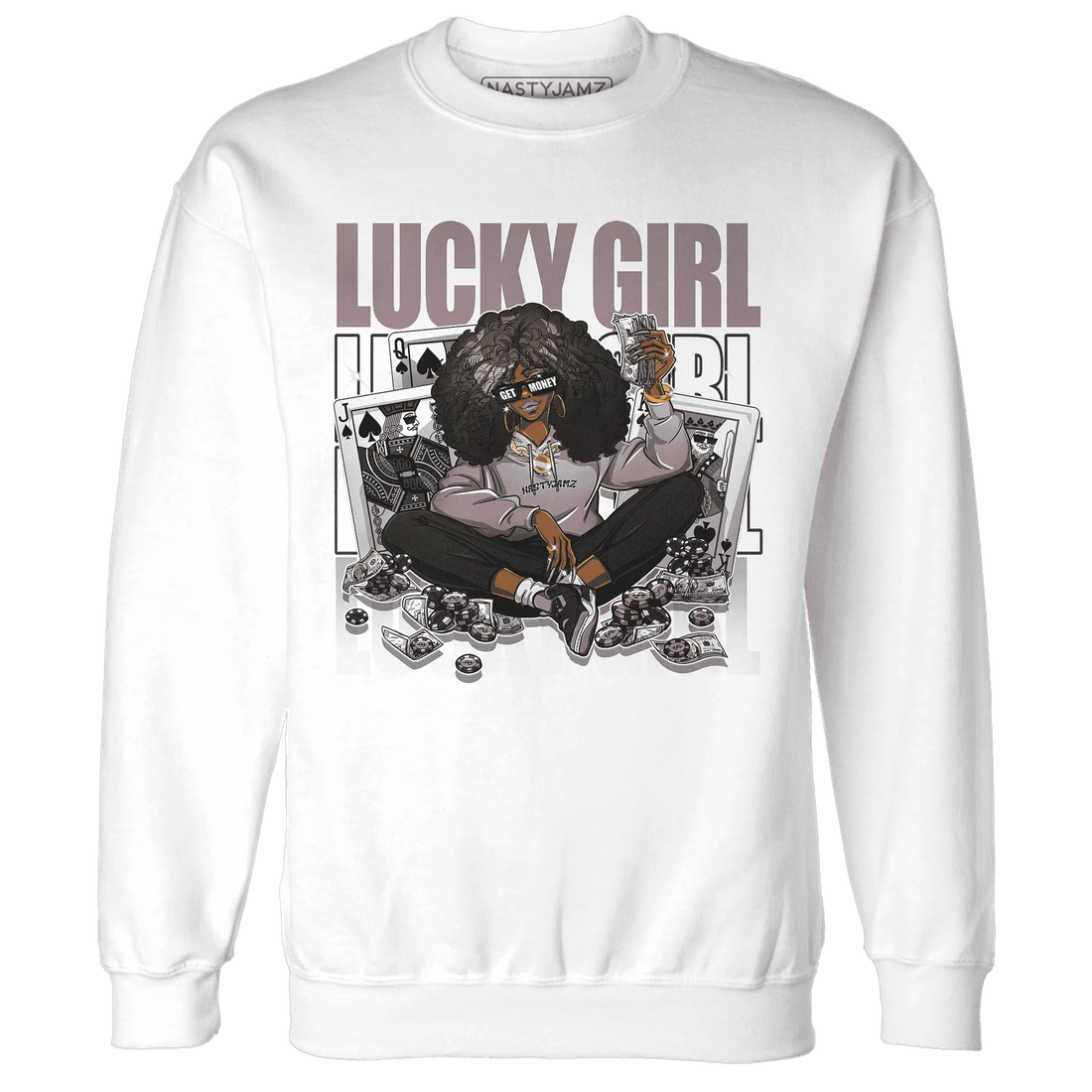 NastyJamz-Black-Violet-Ore-3s-Sweatshirt-Match-Lucky-Girl-