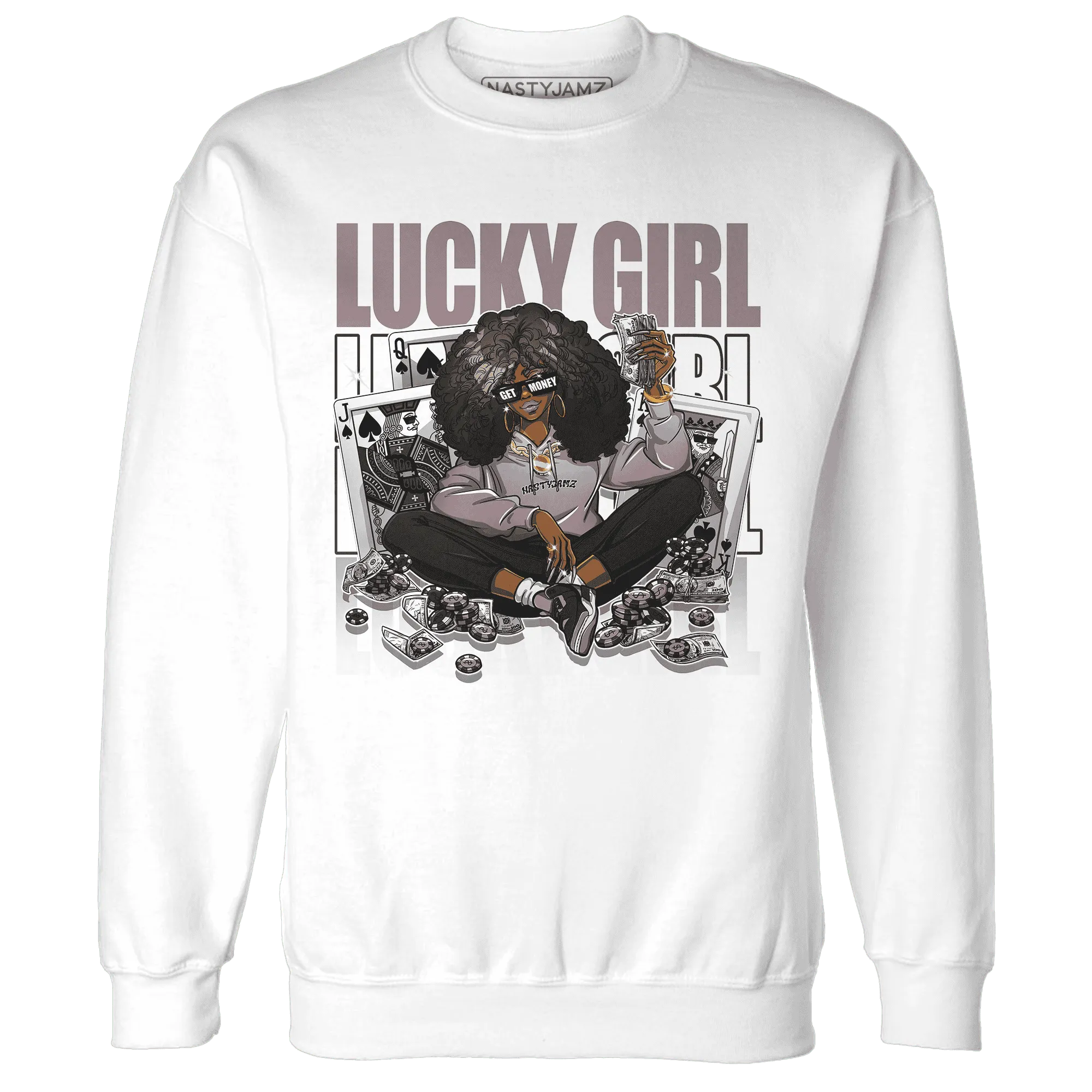 NastyJamz-Black-Violet-Ore-3s-Sweatshirt-Match-Lucky-Girl-