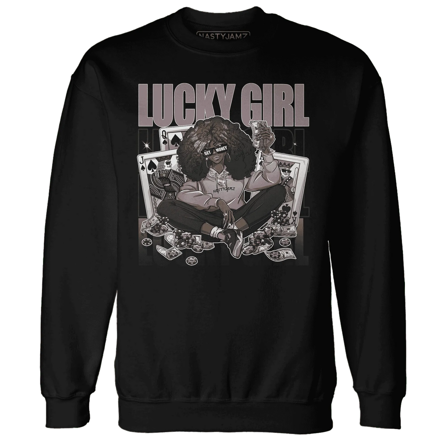 NastyJamz-Black-Violet-Ore-3s-Sweatshirt-Match-Lucky-Girl-