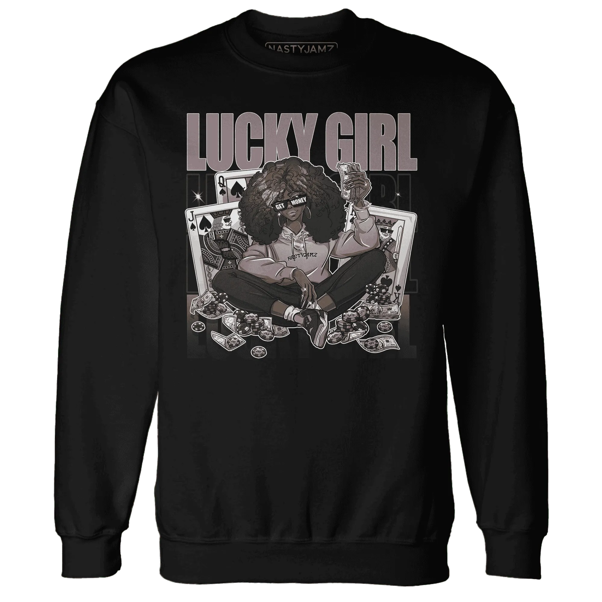 NastyJamz-Black-Violet-Ore-3s-Sweatshirt-Match-Lucky-Girl-