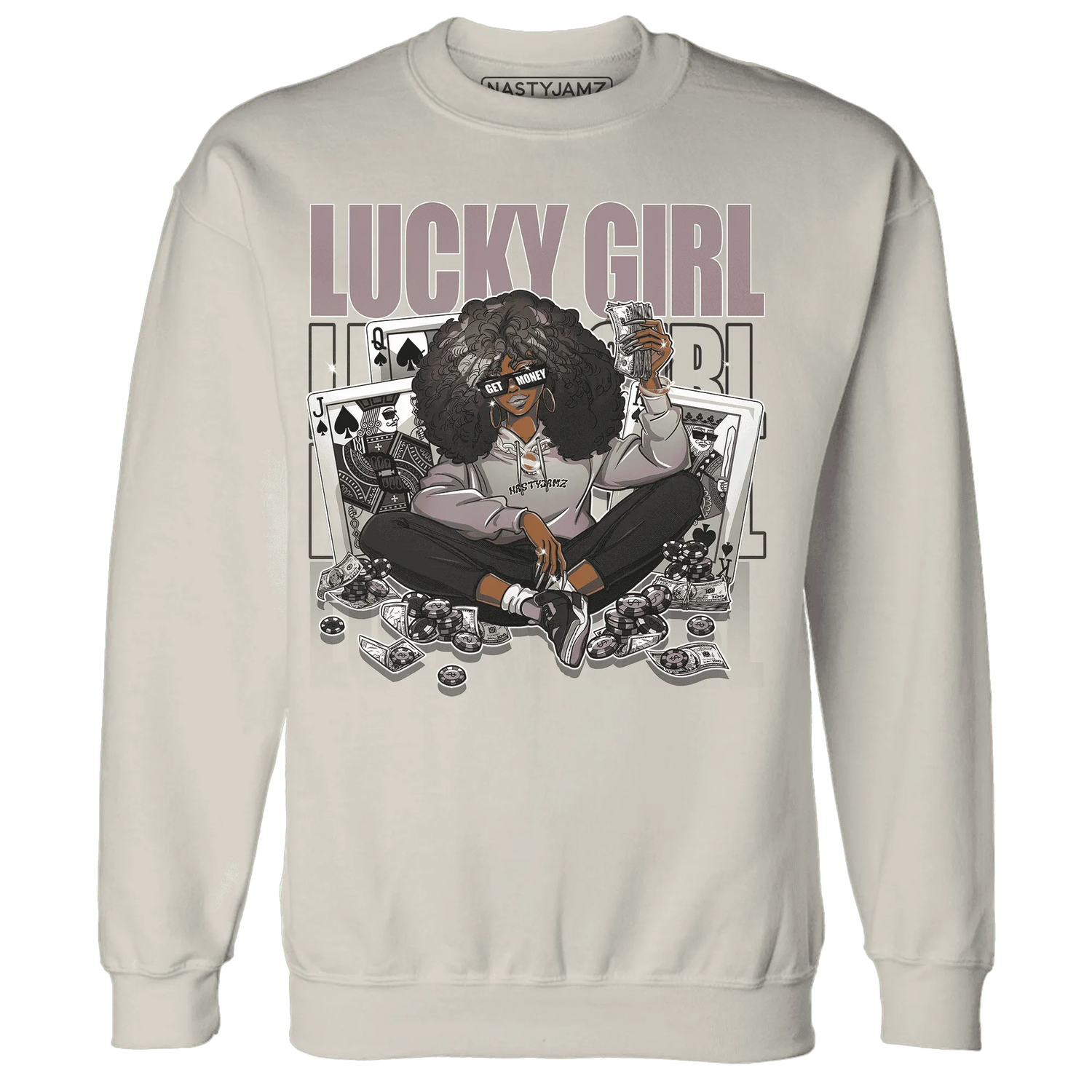 NastyJamz-Black-Violet-Ore-3s-Sweatshirt-Match-Lucky-Girl-