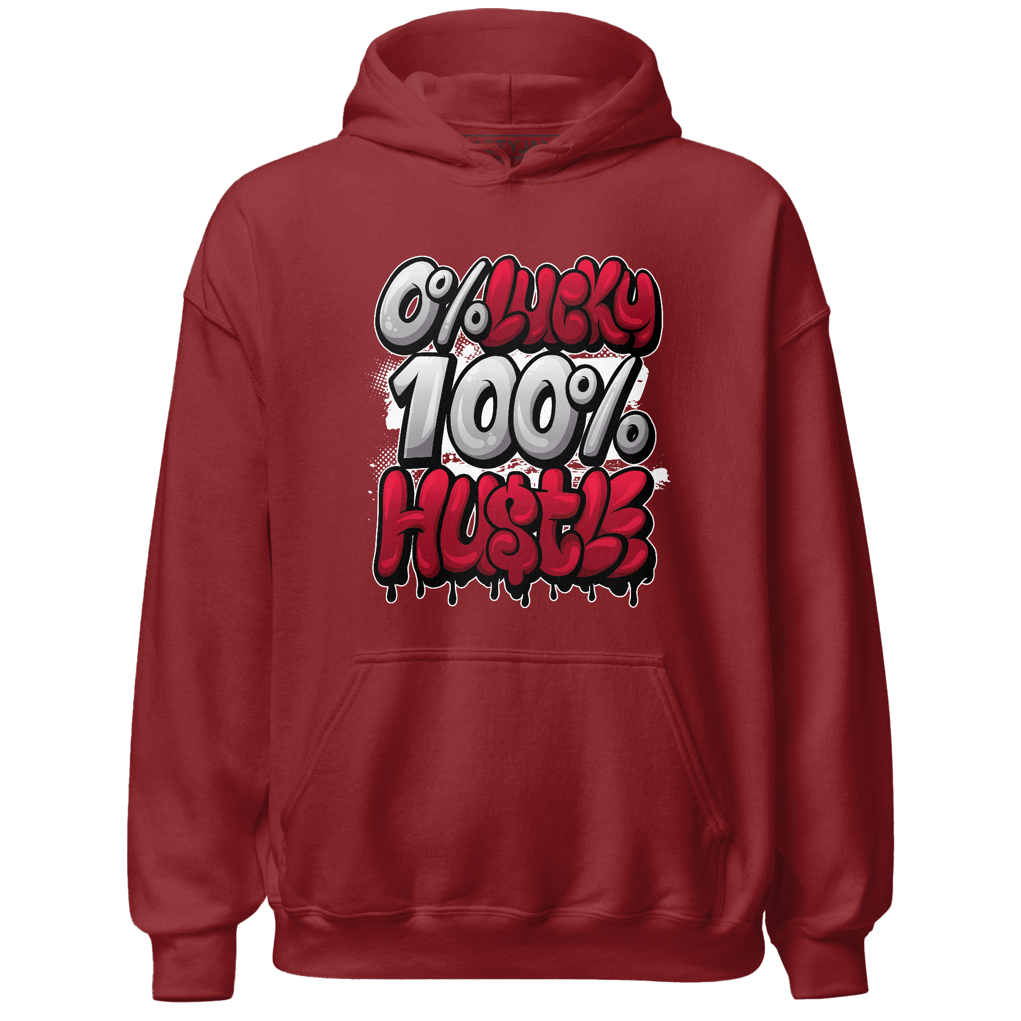 Retro Red Taxi 12s Hoodie Match Lucky Hustle - NastyJamz
