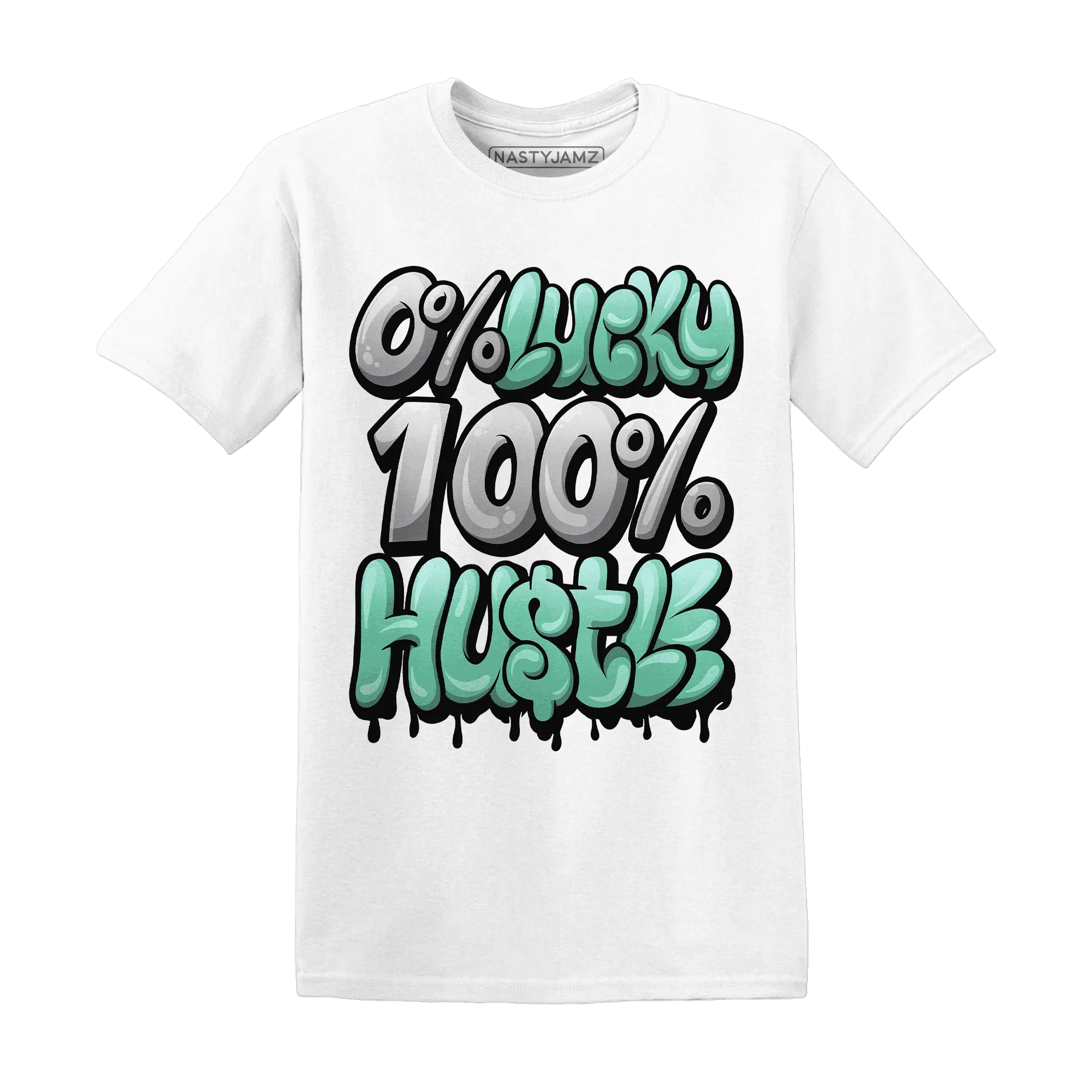 High-OG-Green-Glow-1s-T-Shirt-Match-Lucky-Hustle