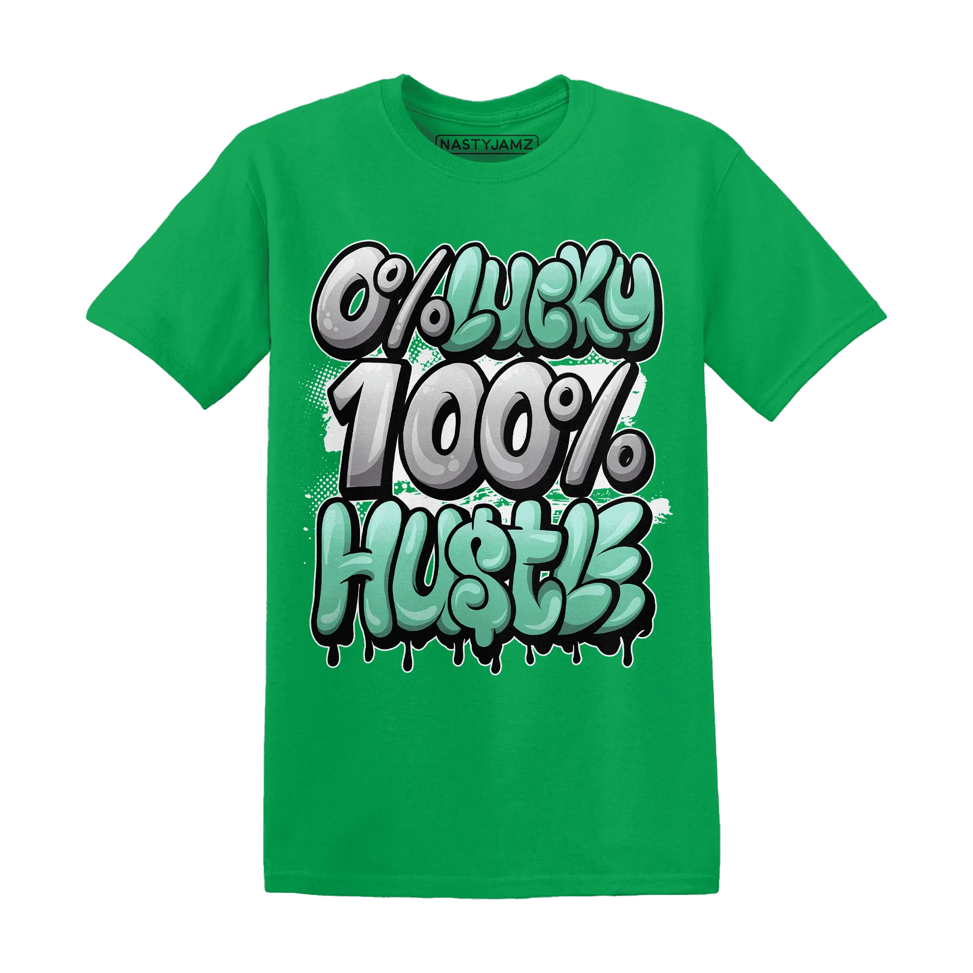 High-OG-Green-Glow-1s-T-Shirt-Match-Lucky-Hustle