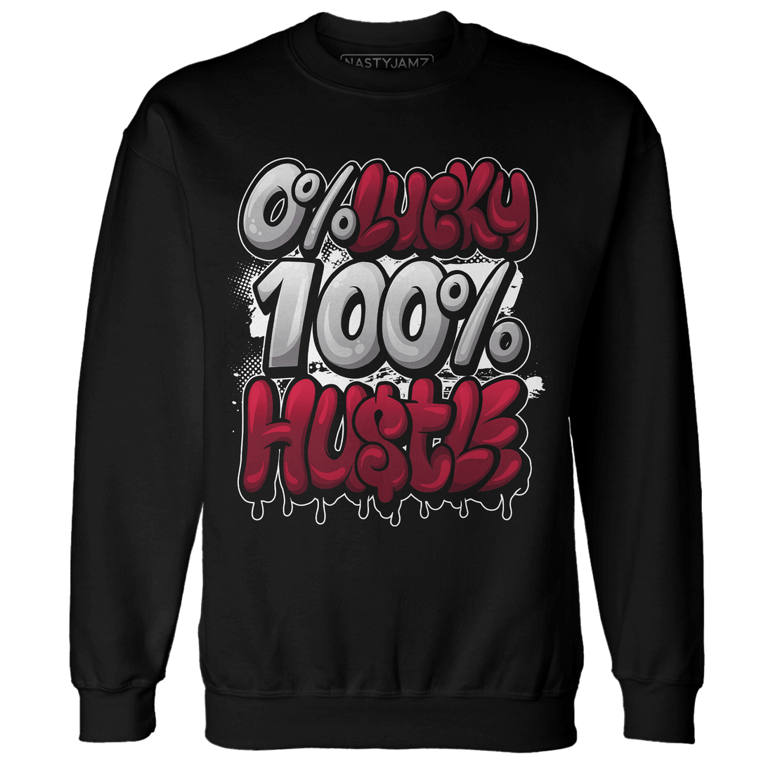 High White Team Red 1s Sweatshirt Match Lucky Hustle - NastyJamz