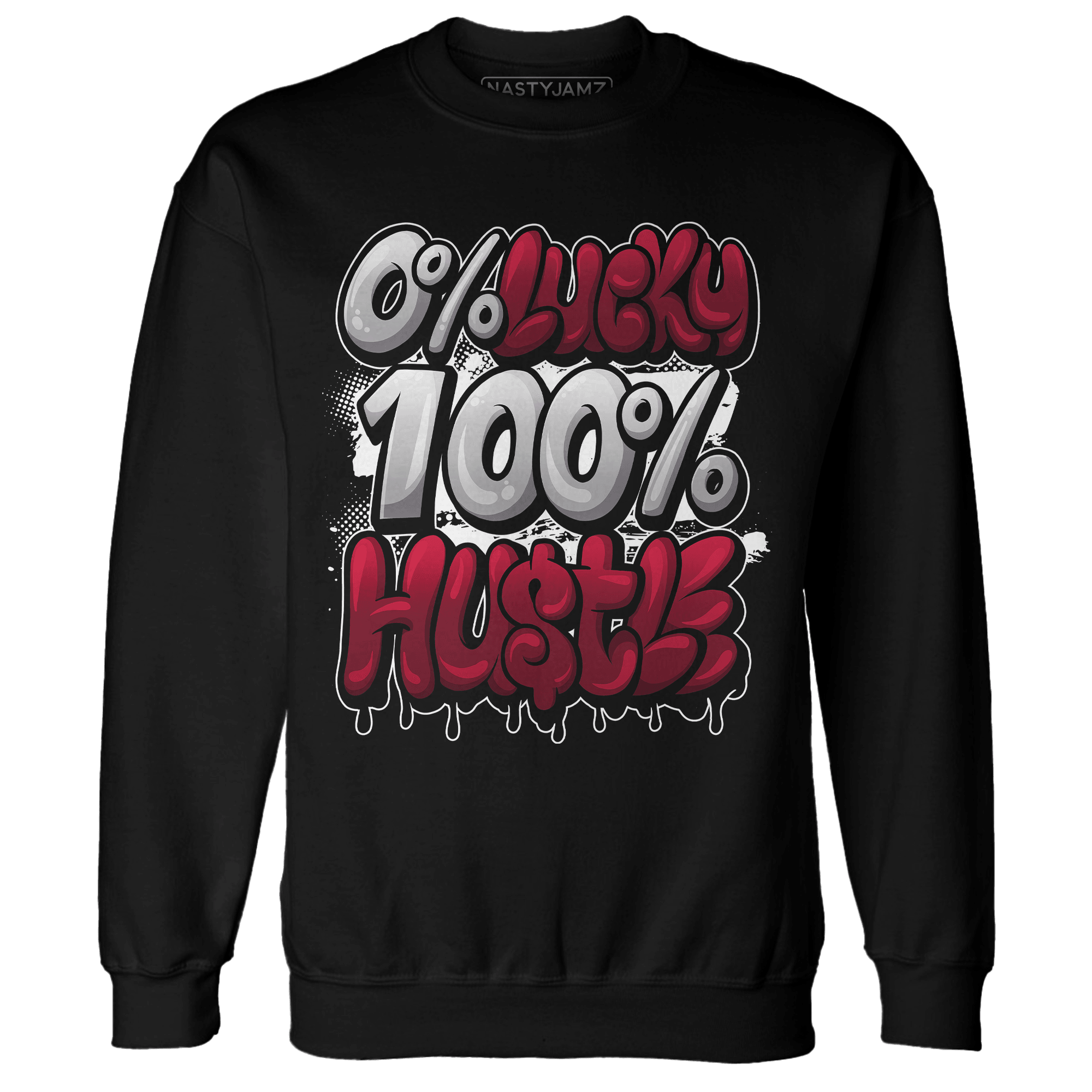 High White Team Red 1s Sweatshirt Match Lucky Hustle - NastyJamz