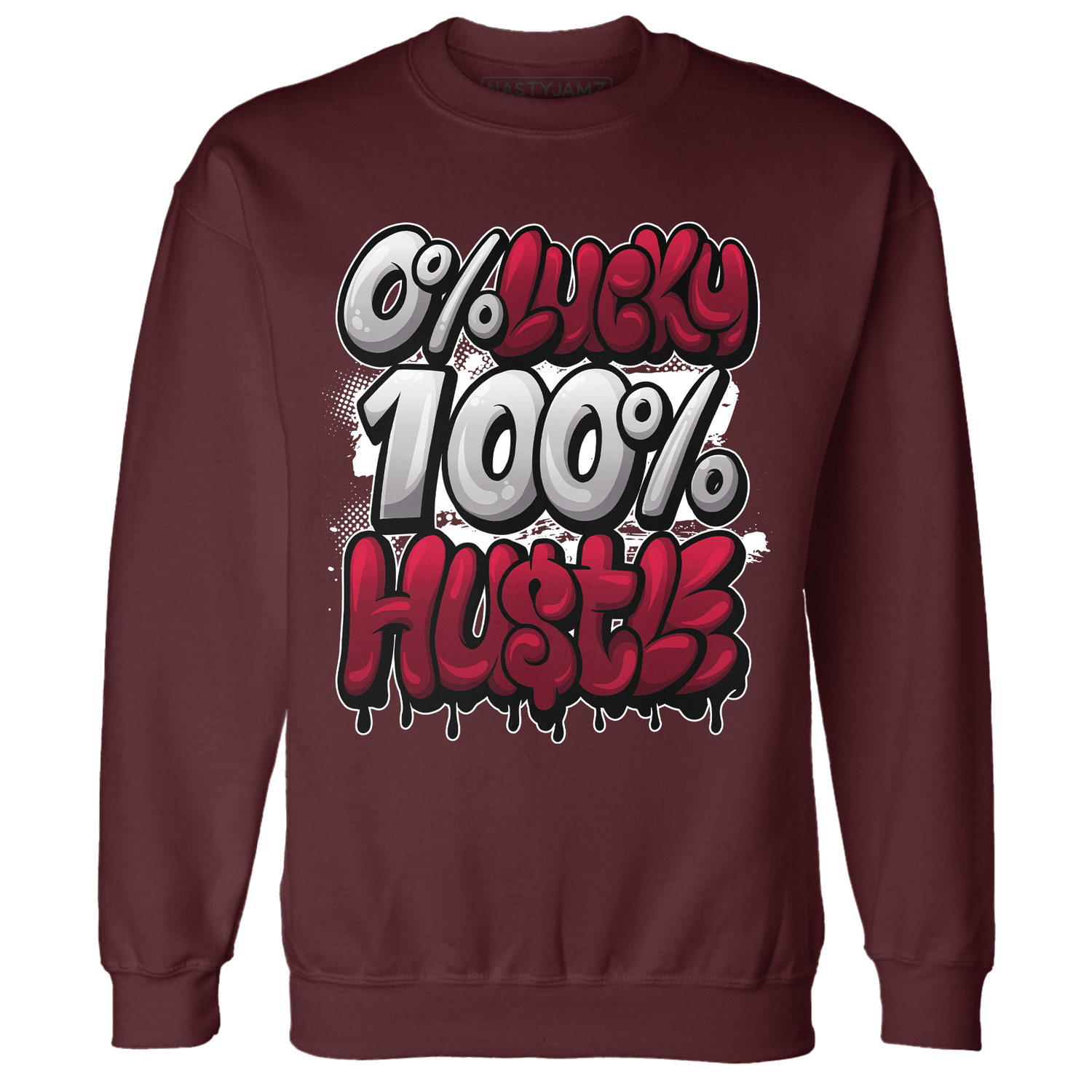 High White Team Red 1s Sweatshirt Match Lucky Hustle - NastyJamz