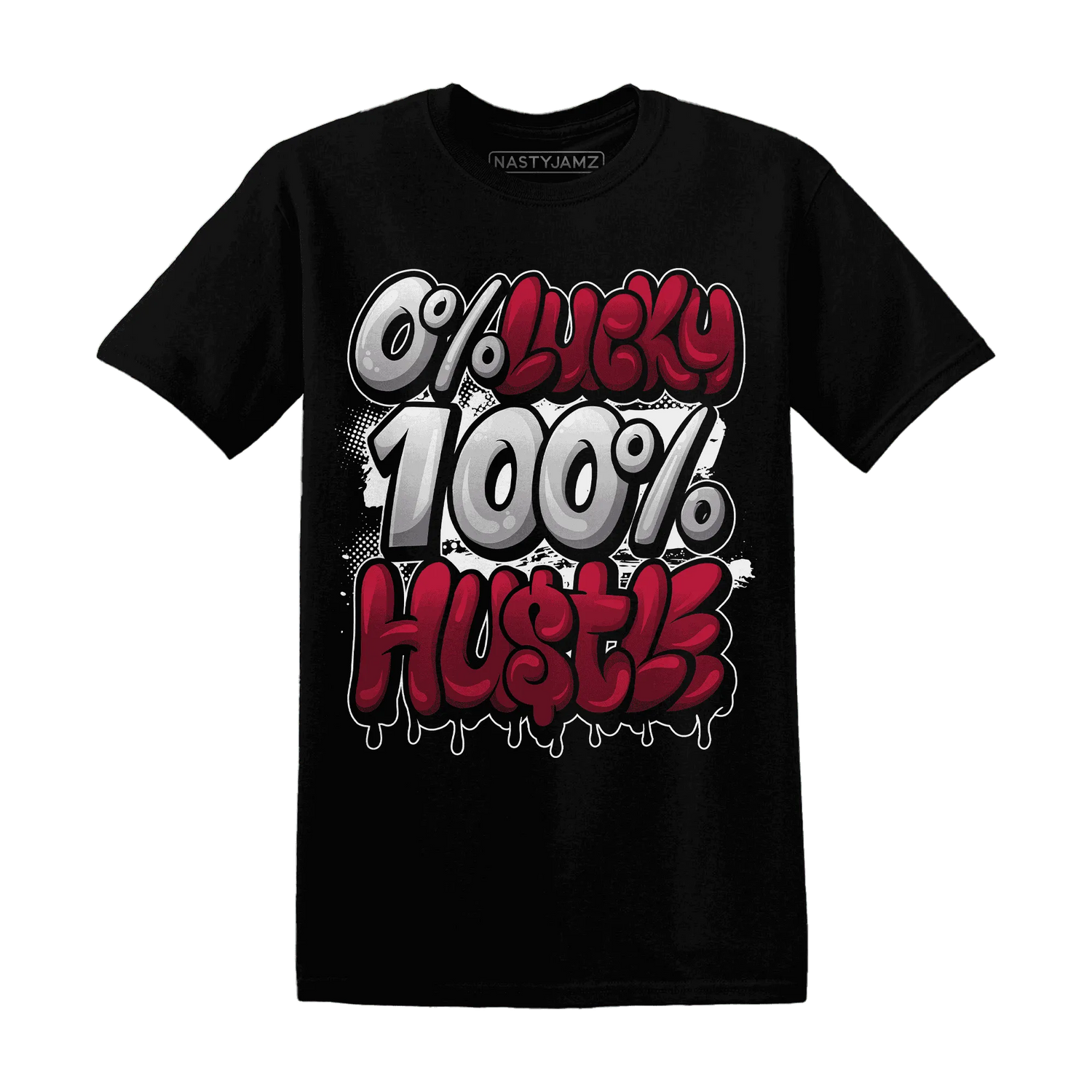 High-White-Team-Red-1s-T-Shirt-Match-Lucky-Hustle