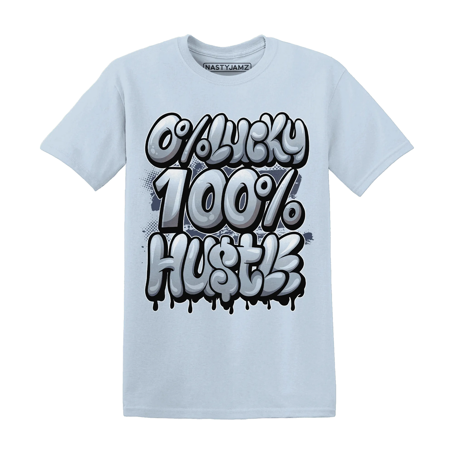 Mid-Diffused-Blue-Grey-1s-T-Shirt-Match-Lucky-Hustle