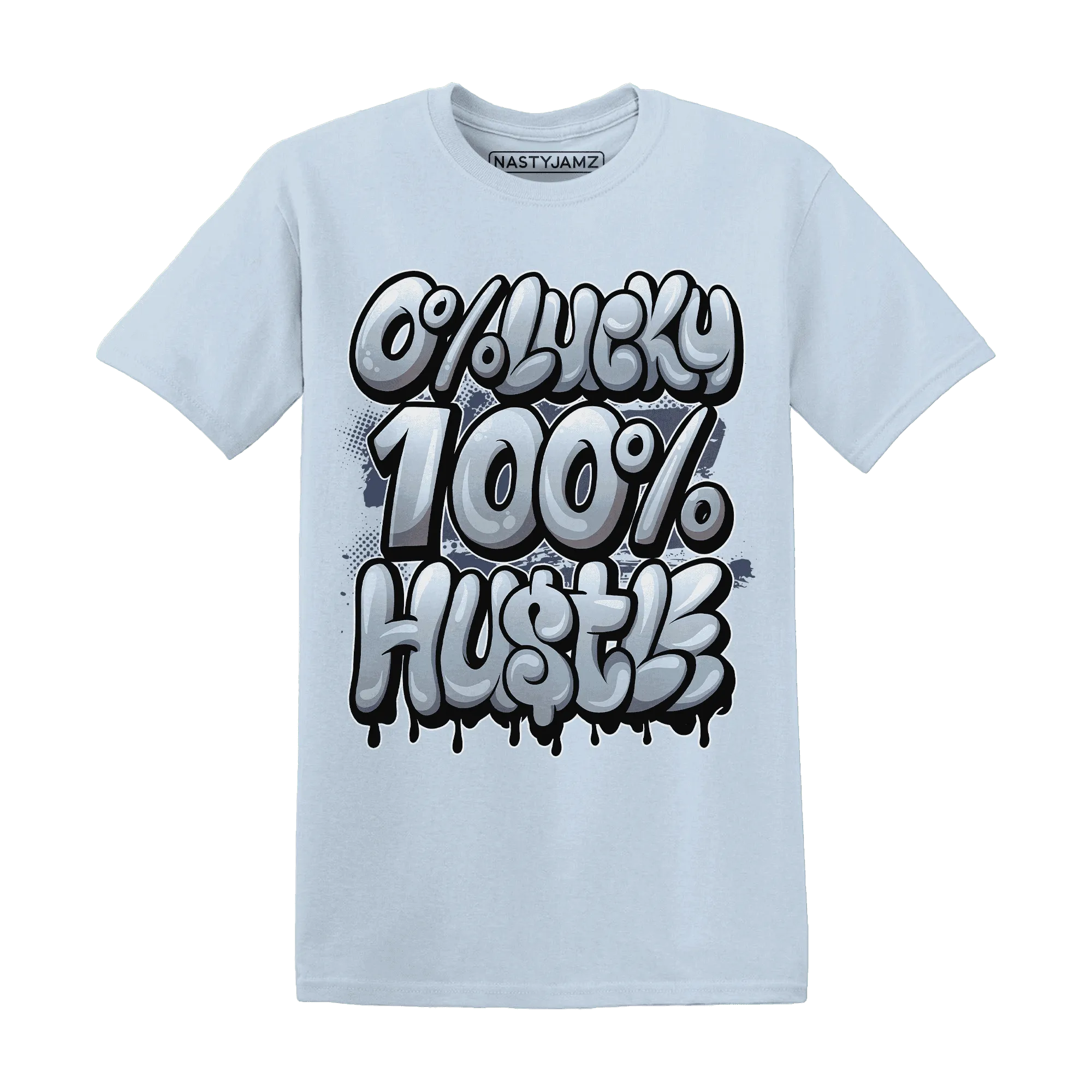 Mid-Diffused-Blue-Grey-1s-T-Shirt-Match-Lucky-Hustle