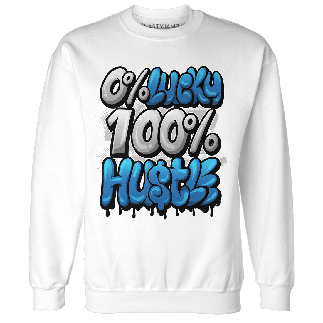 Industrial Blue 4s Sweatshirt Match Lucky Hustle - NastyJamz