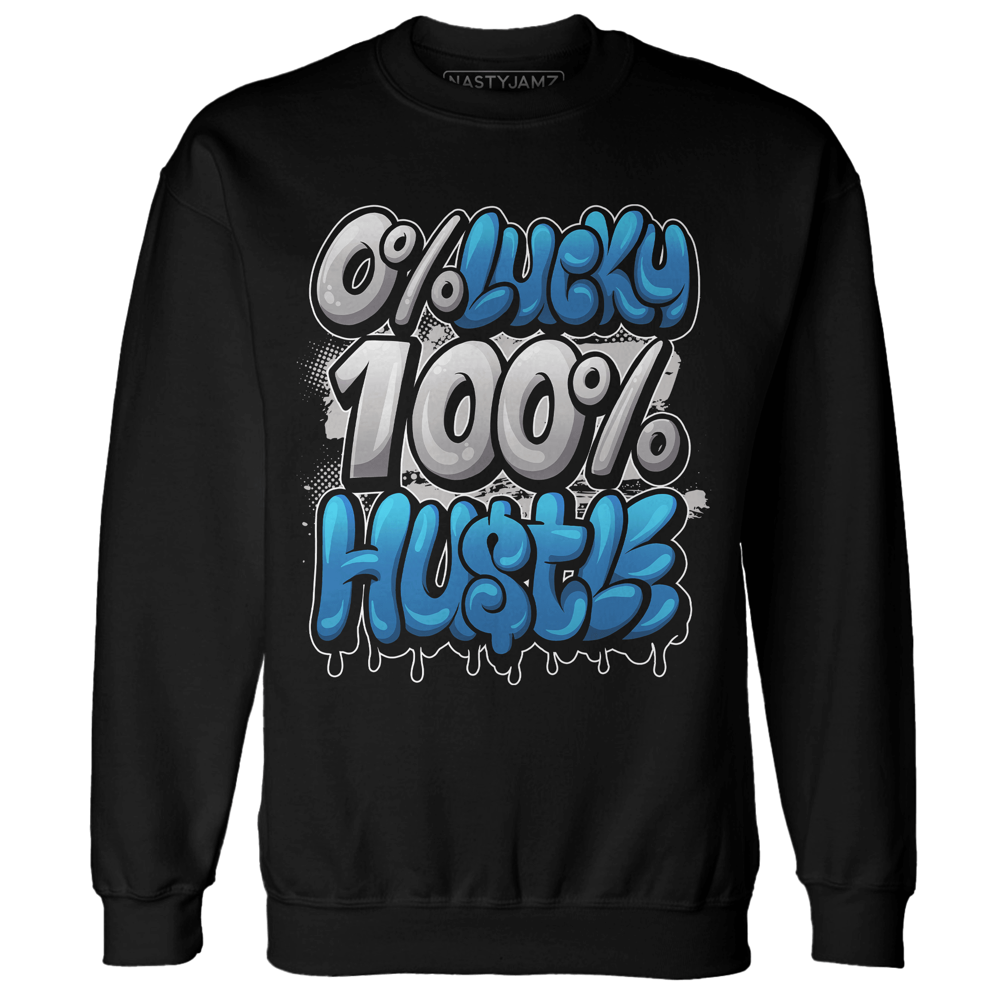 Industrial Blue 4s Sweatshirt Match Lucky Hustle - NastyJamz