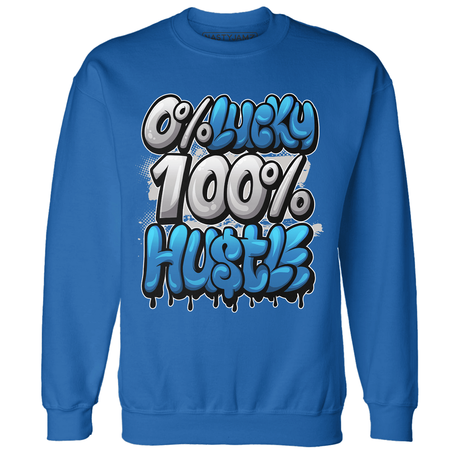 Industrial Blue 4s Sweatshirt Match Lucky Hustle - NastyJamz