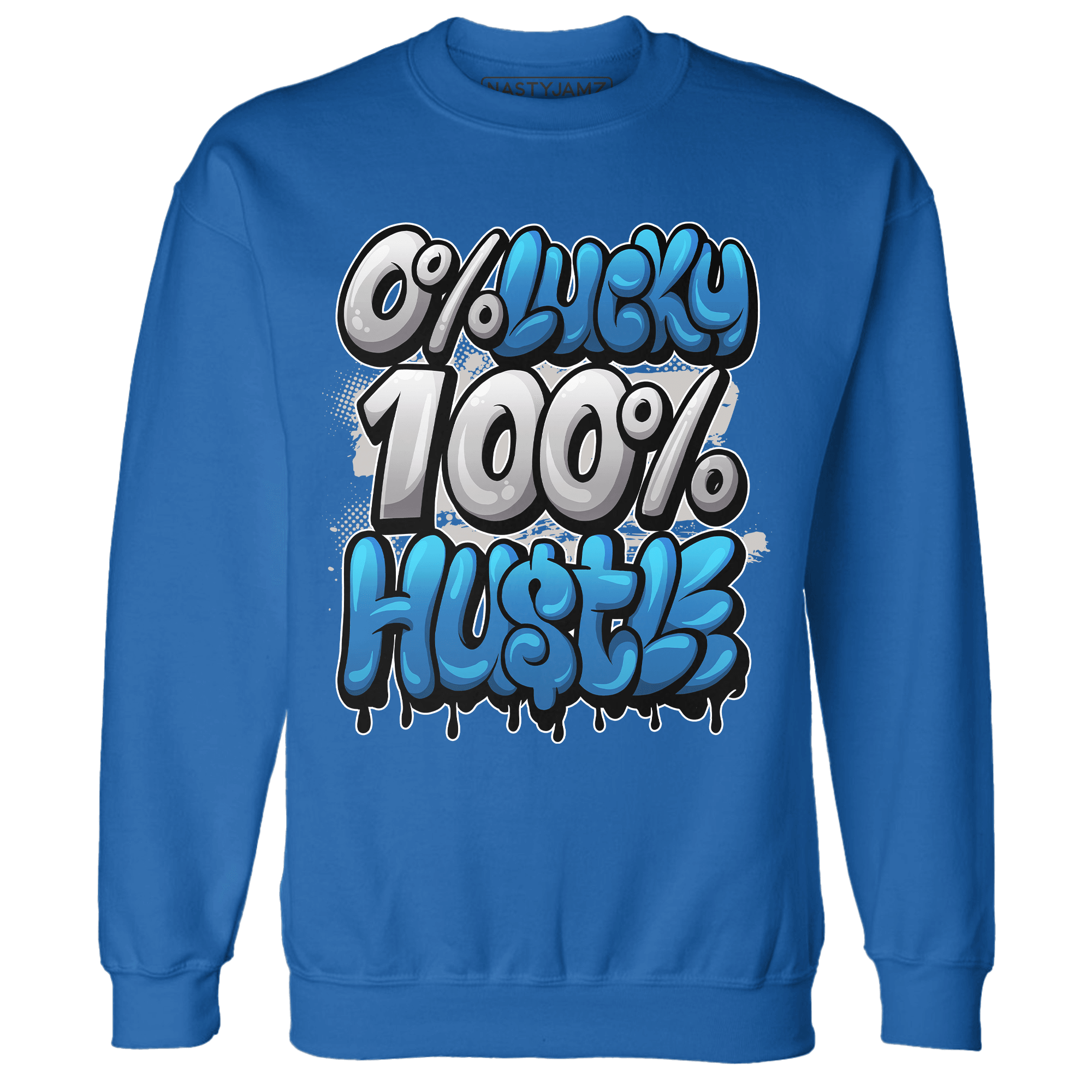 Industrial Blue 4s Sweatshirt Match Lucky Hustle - NastyJamz
