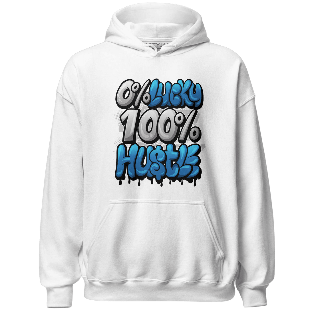 Industrial Blue 4s Hoodie Match Lucky Hustle - NastyJamz
