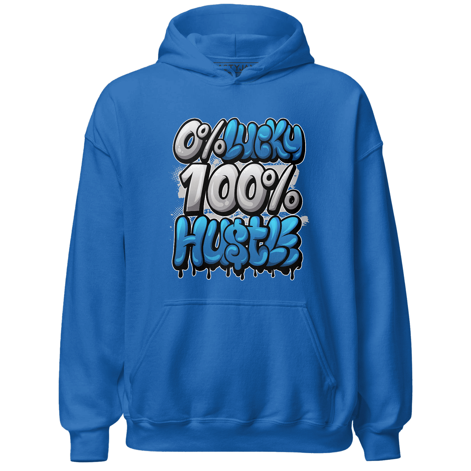 Industrial Blue 4s Hoodie Match Lucky Hustle - NastyJamz