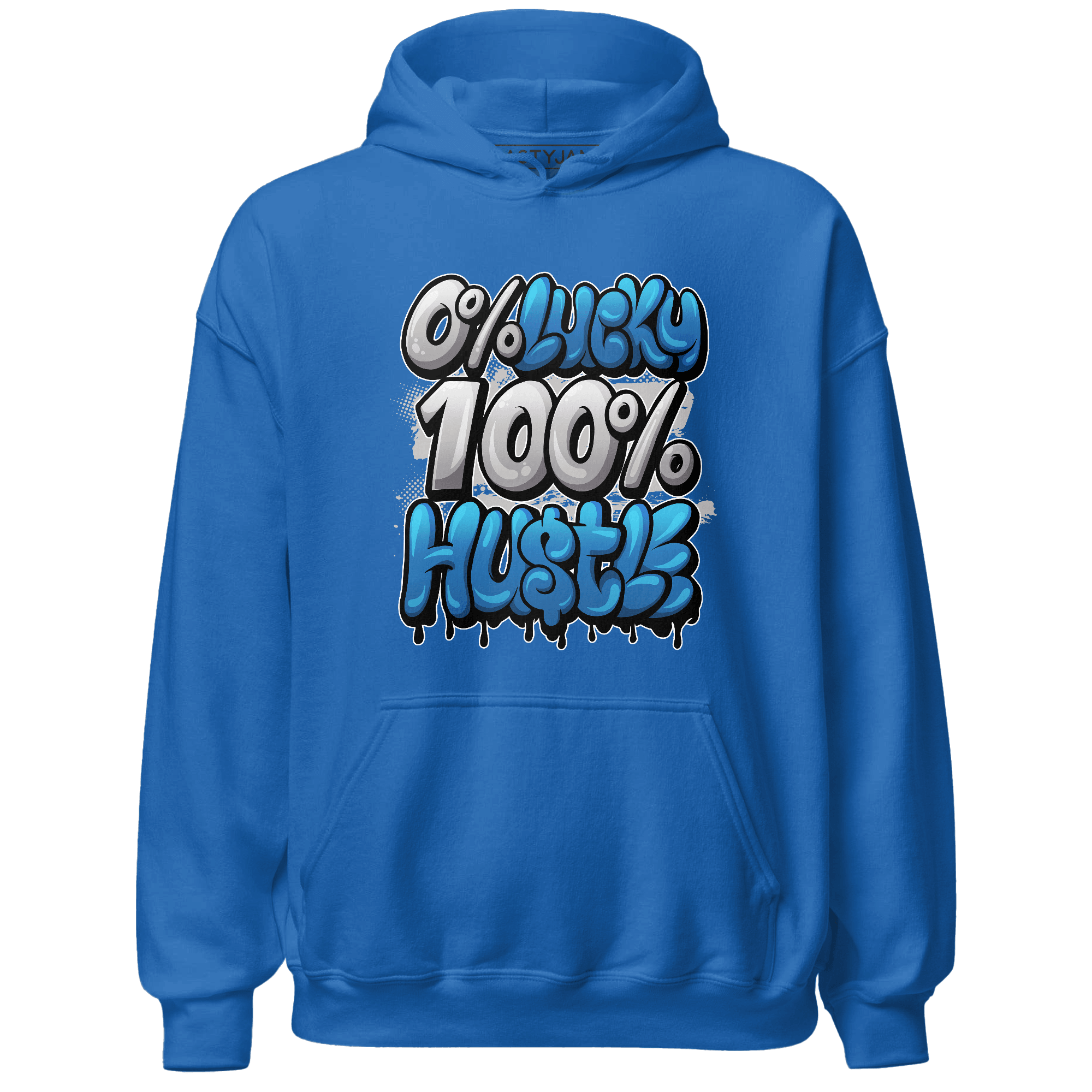 Industrial Blue 4s Hoodie Match Lucky Hustle - NastyJamz