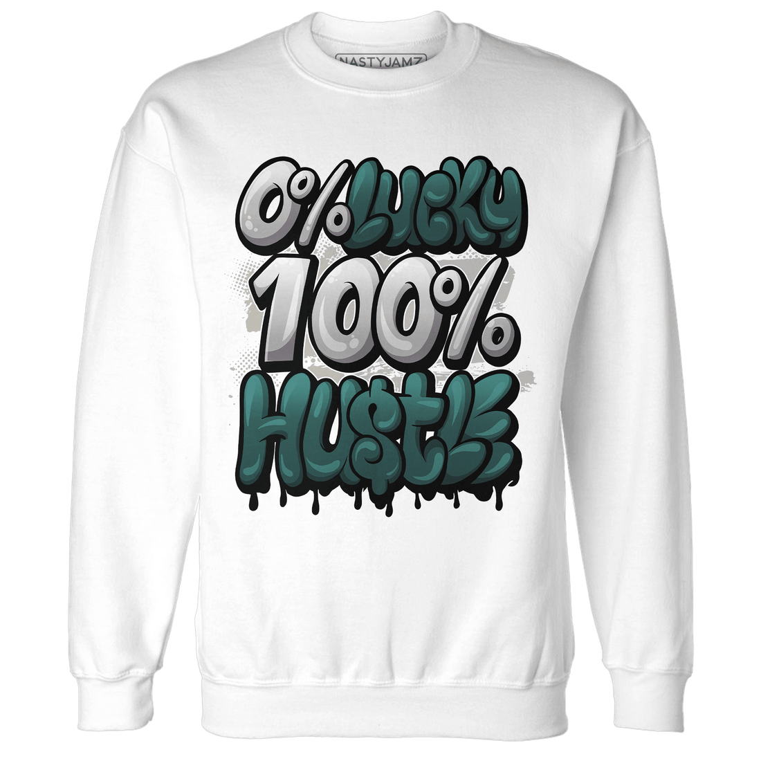 Oxidized Green 4s Sweatshirt Match Lucky Hustle - NastyJamz