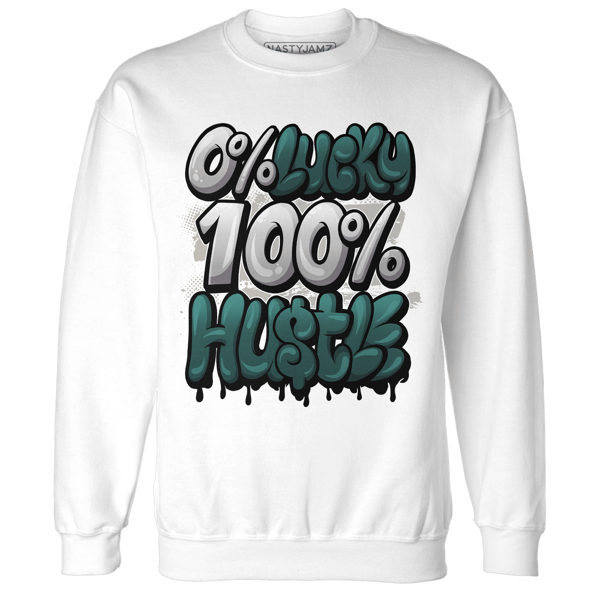 Oxidized Green 4s Sweatshirt Match Lucky Hustle - NastyJamz