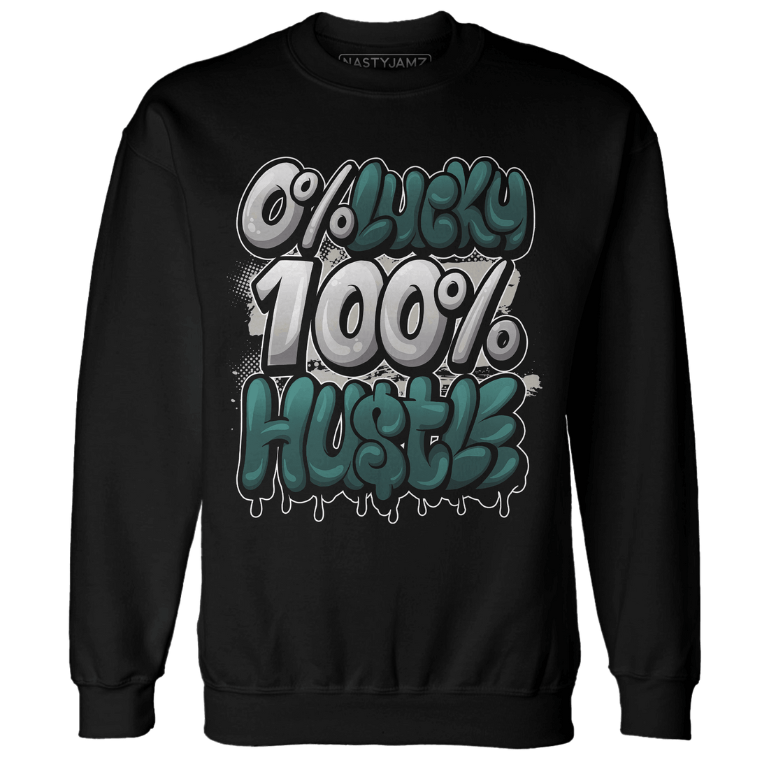 Oxidized Green 4s Sweatshirt Match Lucky Hustle - NastyJamz