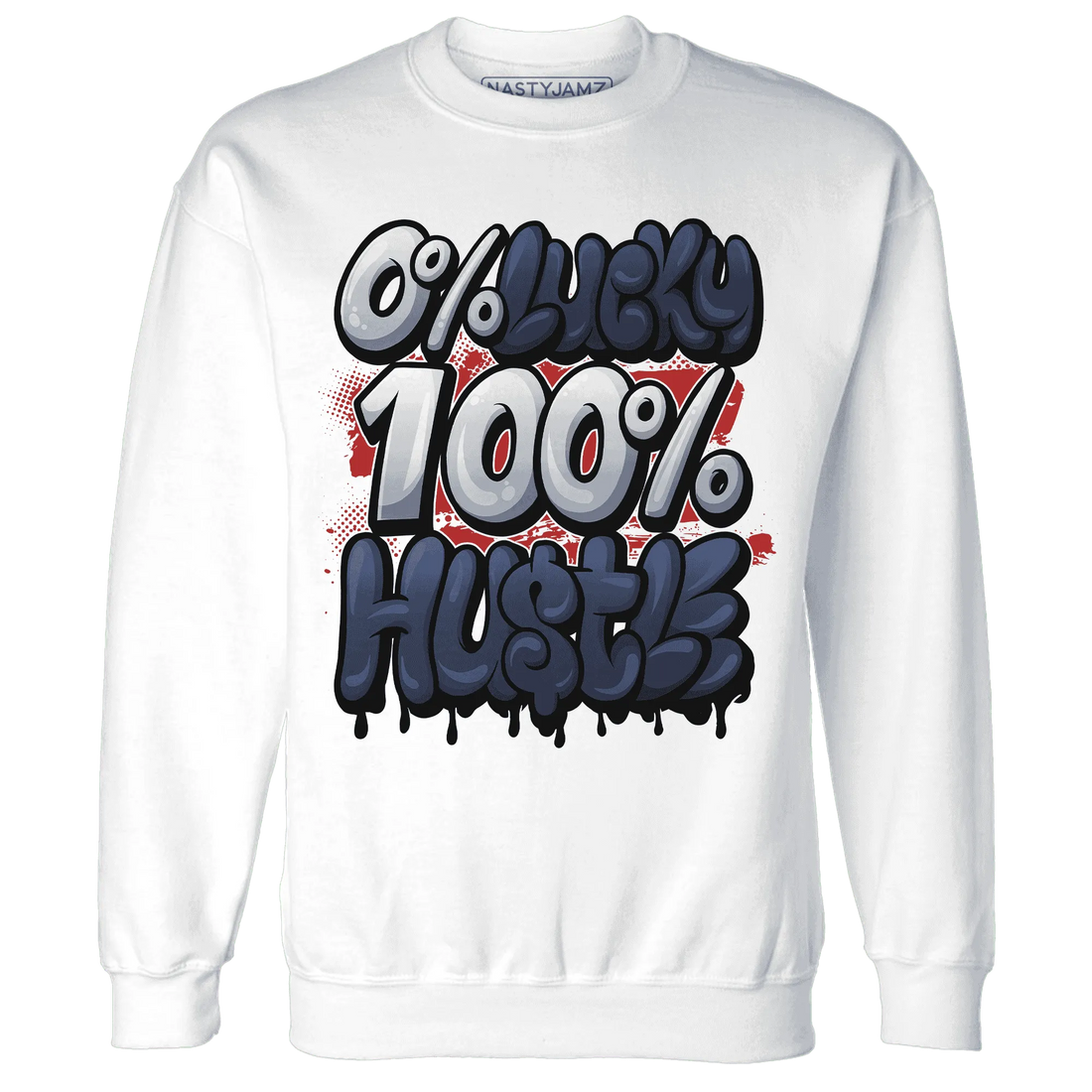 White-Navy-6s-Sweatshirt-Match-Lucky-Hustle