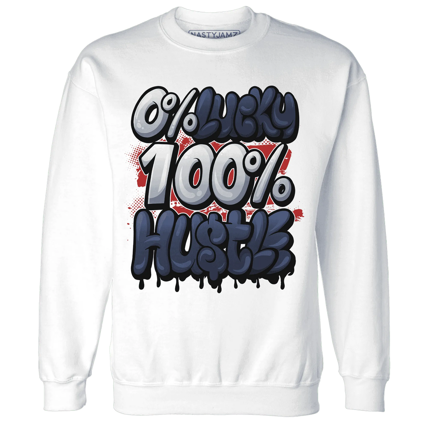 White-Navy-6s-Sweatshirt-Match-Lucky-Hustle