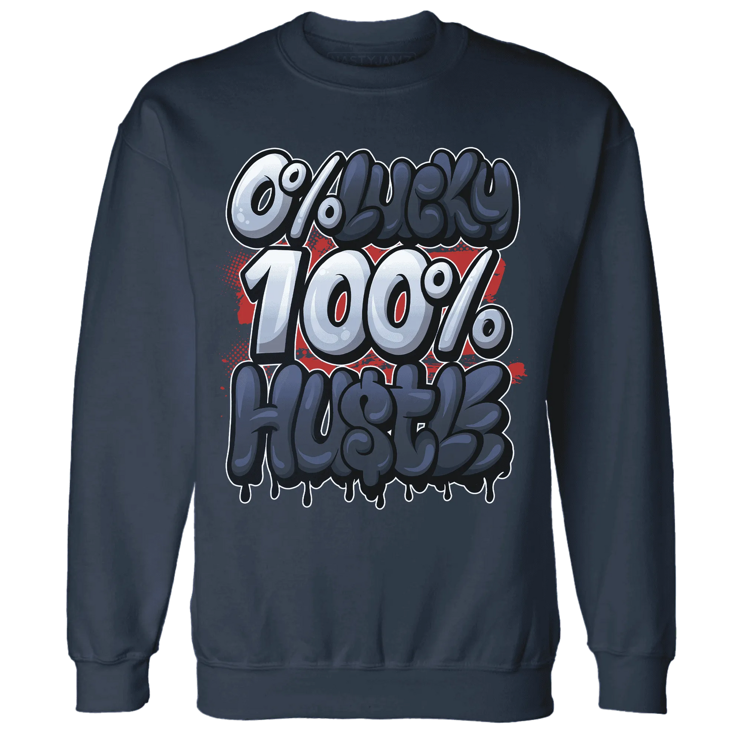 White-Navy-6s-Sweatshirt-Match-Lucky-Hustle