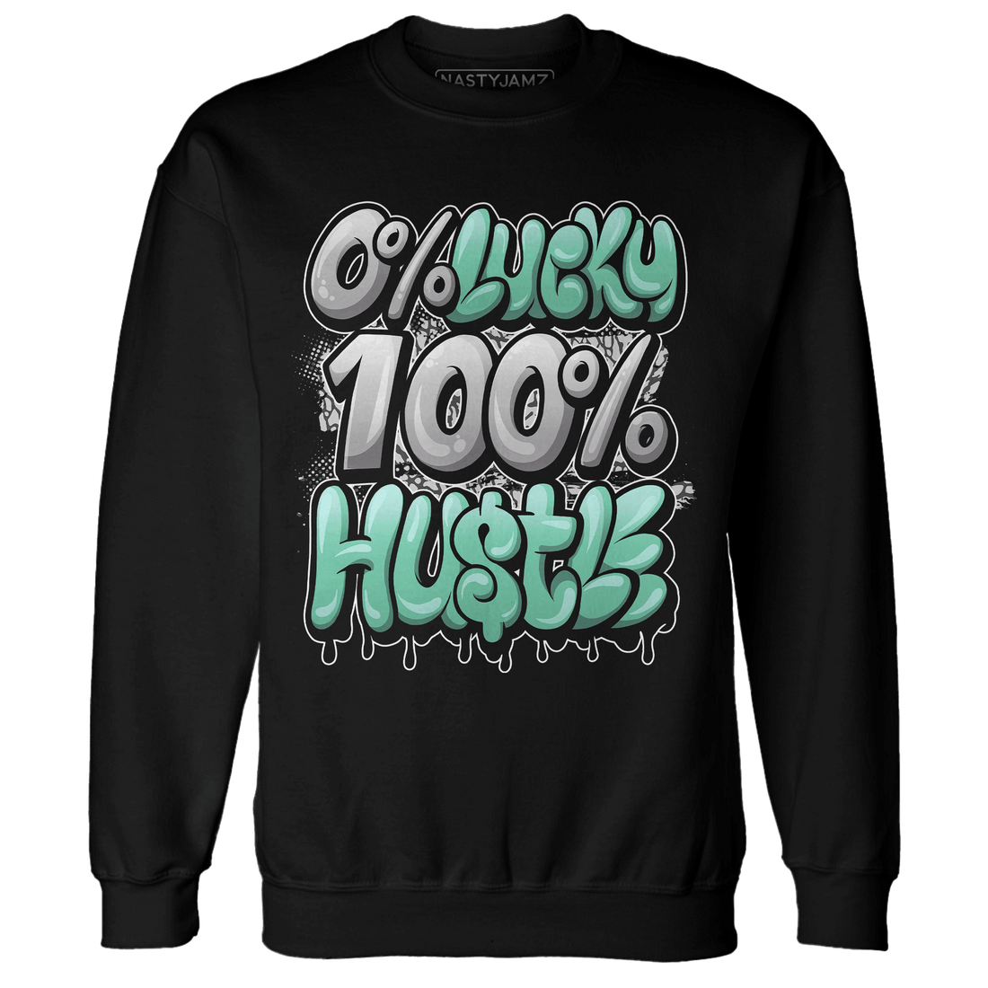 Green Glow 3s Sweatshirt Match Lucky Hustle - NastyJamz