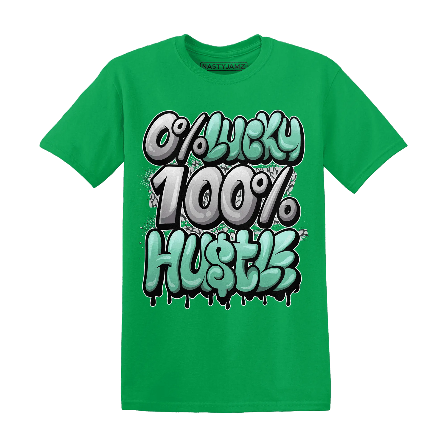 Green-Glow-3s-T-Shirt-Match-Lucky-Hustle