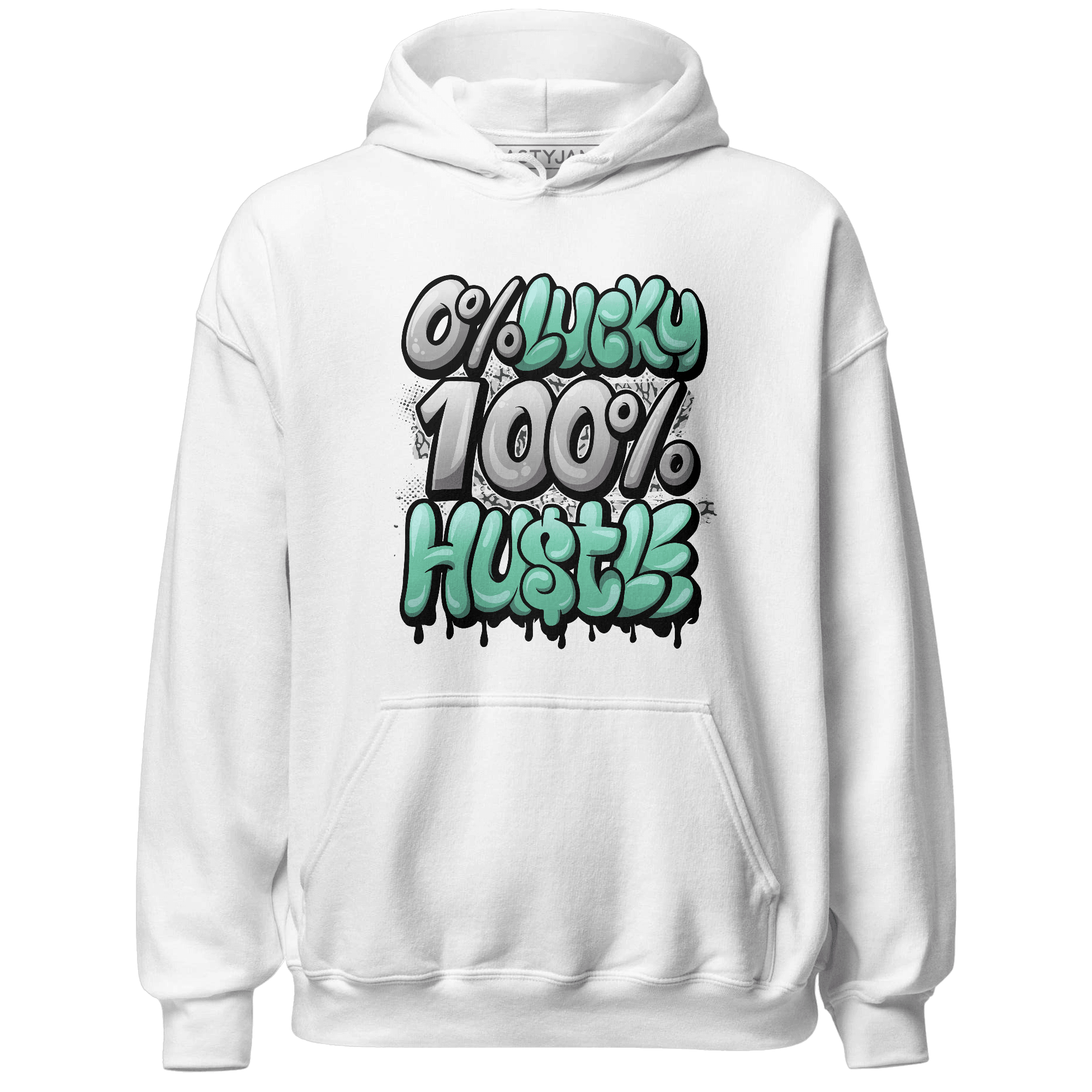 Green Glow 3s Hoodie Match Lucky Hustle - NastyJamz