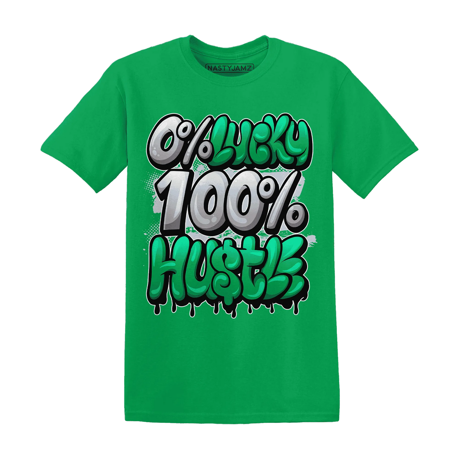Lucky-Green-5s-T-Shirt-Match-Lucky-Hustle
