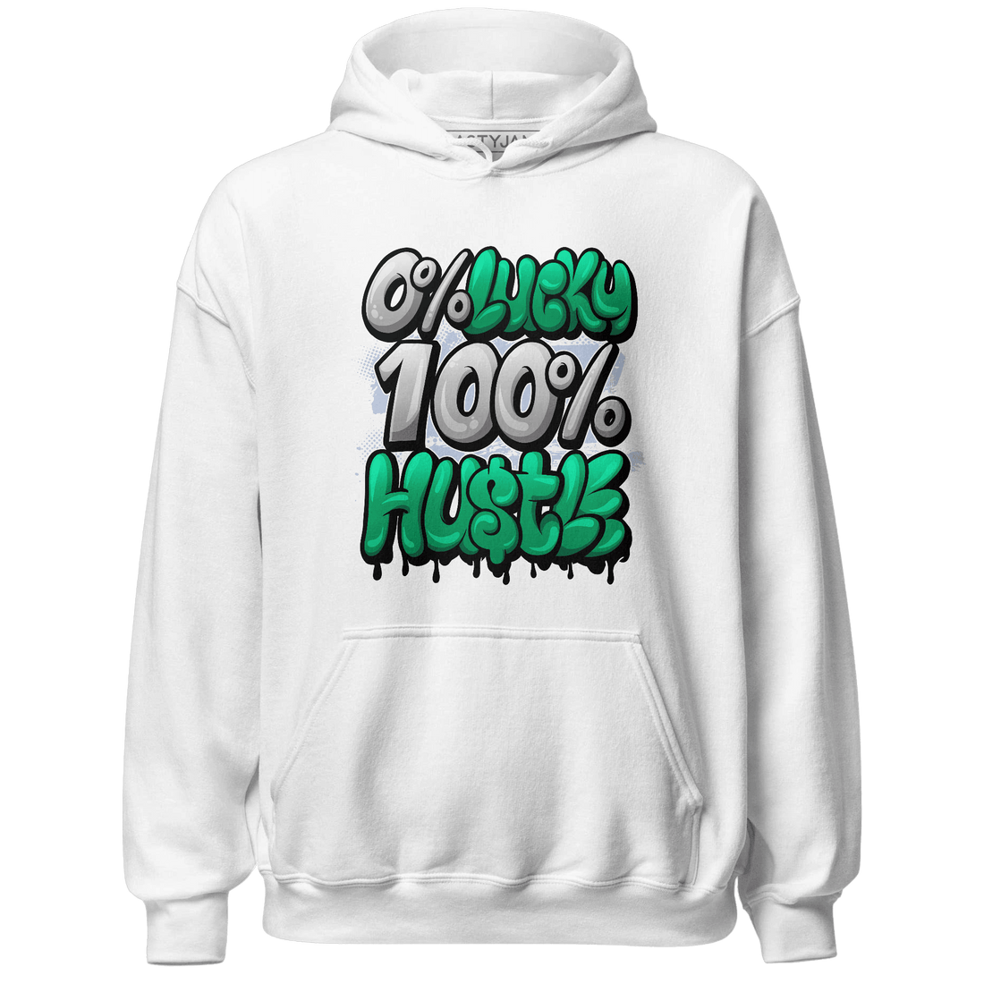 Lucky Green 5s Hoodie Match Lucky Hustle - NastyJamz