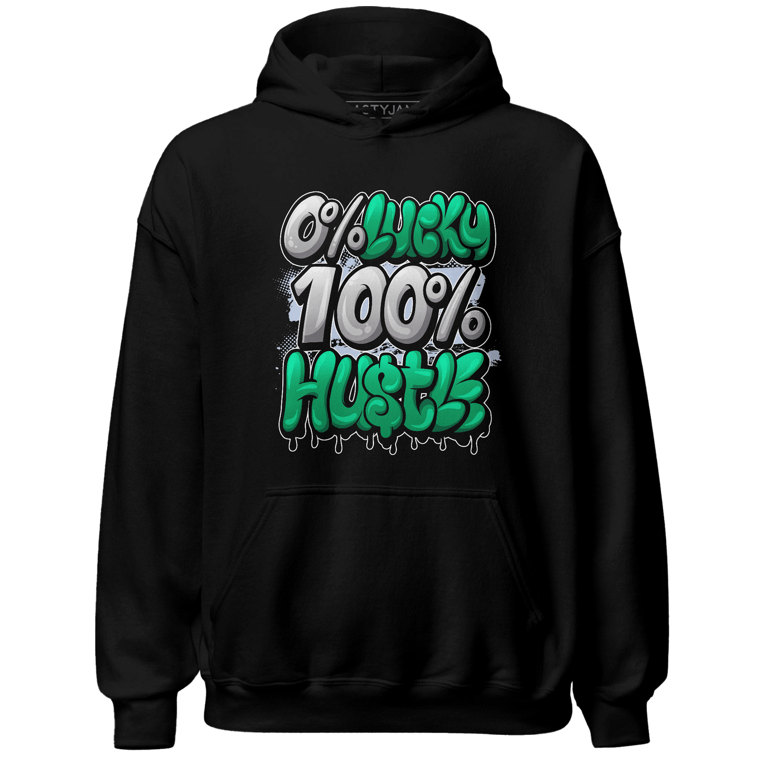 Lucky Green 5s Hoodie Match Lucky Hustle - NastyJamz