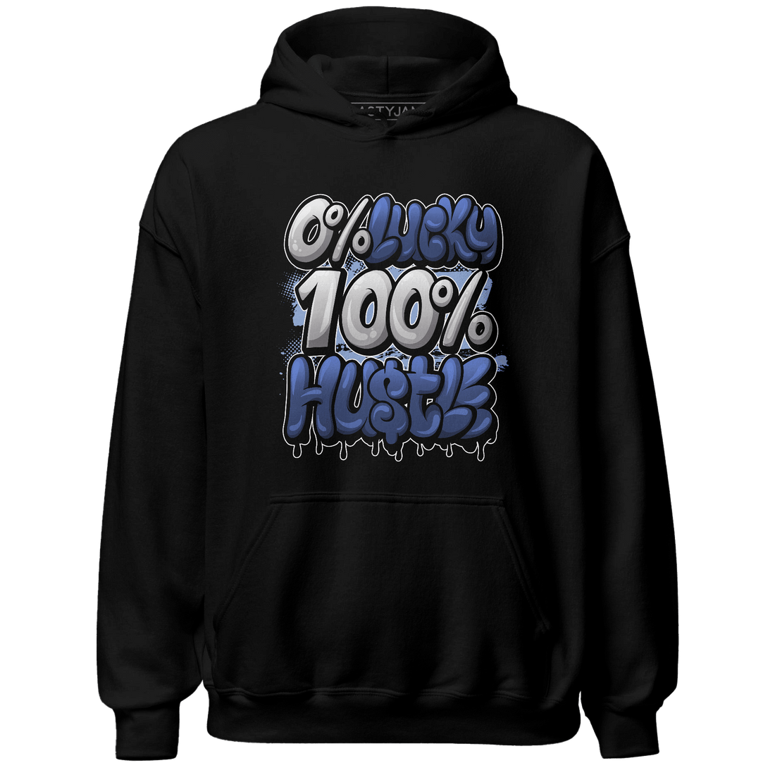 Midnight Navy 5s Hoodie Match Lucky Hustle - NastyJamz