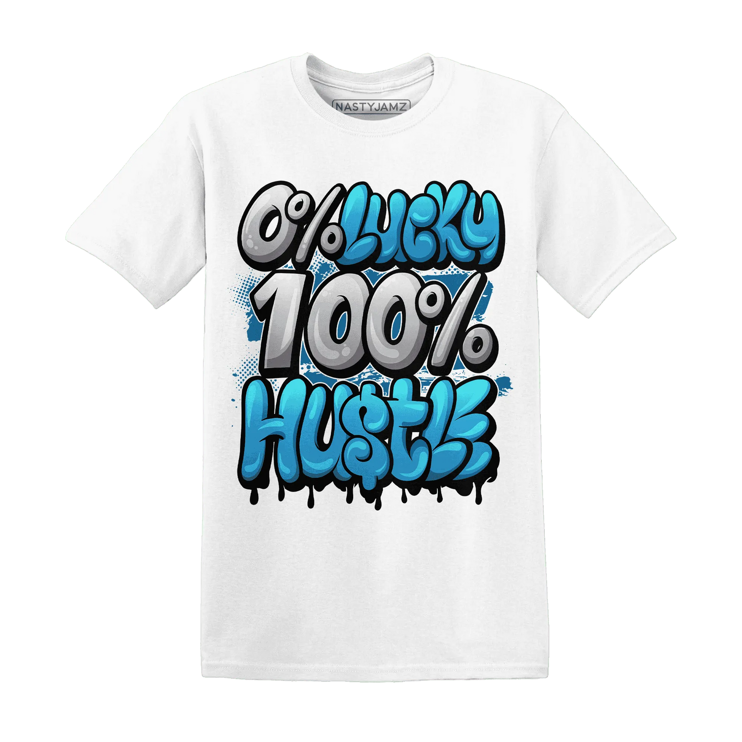 Powder-Blue-9s-T-Shirt-Match-Lucky-Hustle