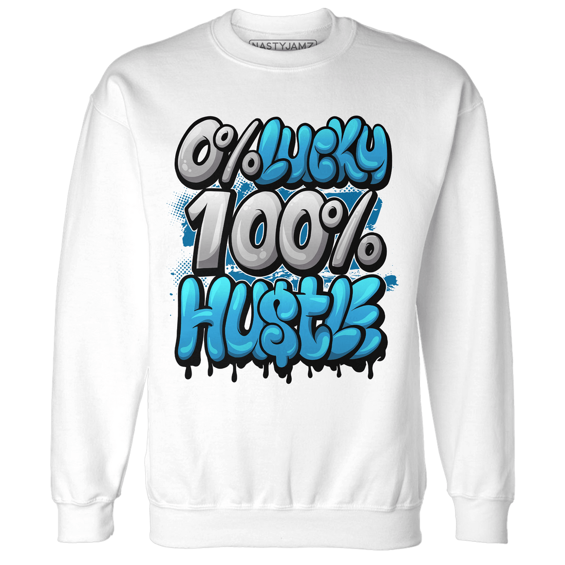 Powder Blue 9s Sweatshirt Match Lucky Hustle - NastyJamz