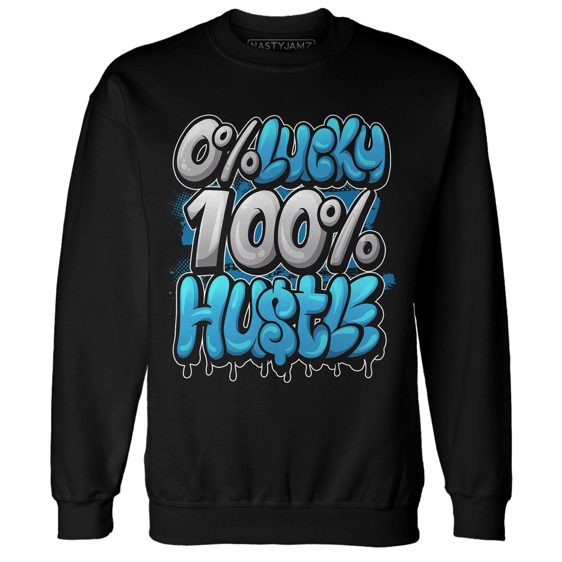 Powder Blue 9s Sweatshirt Match Lucky Hustle - NastyJamz