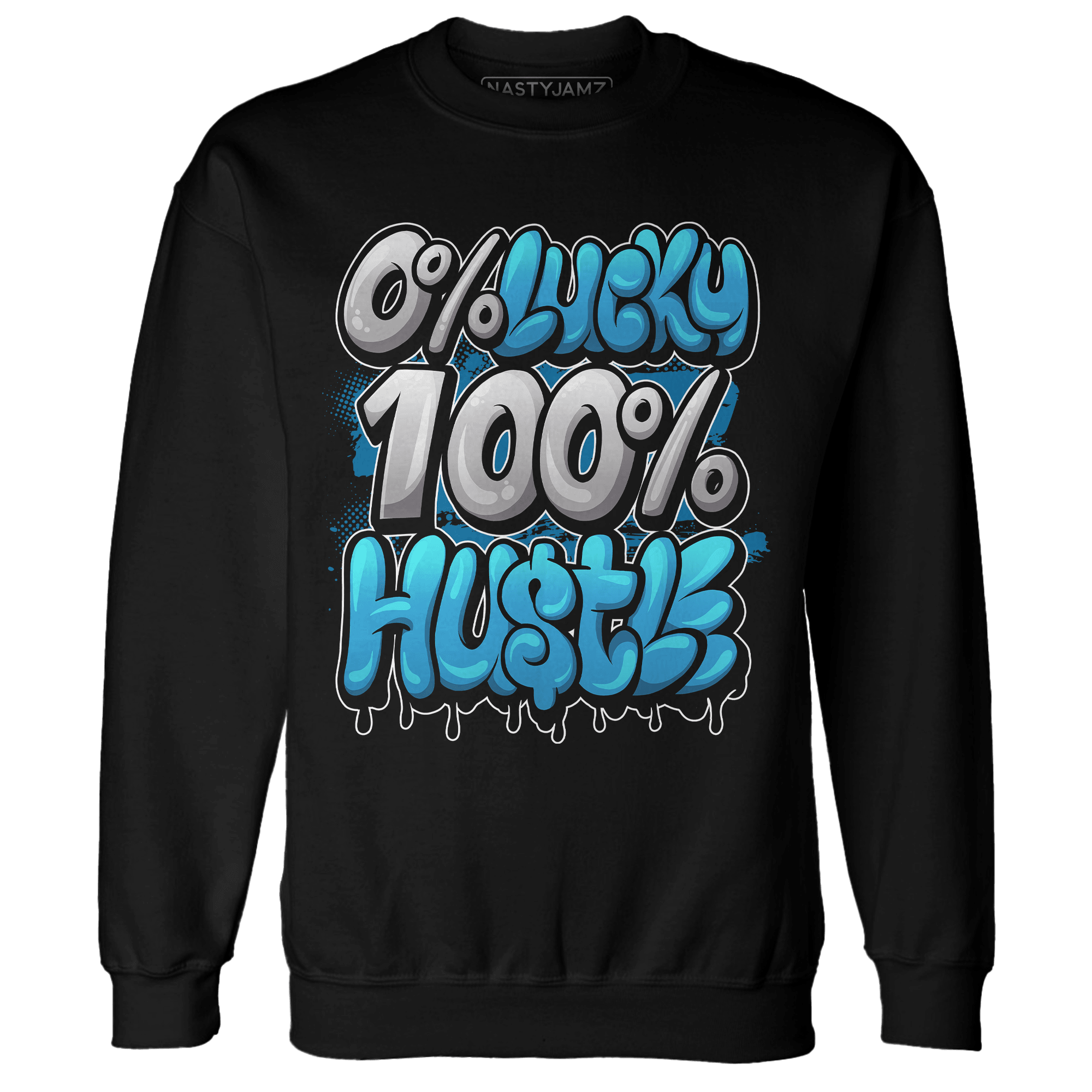 Powder Blue 9s Sweatshirt Match Lucky Hustle - NastyJamz
