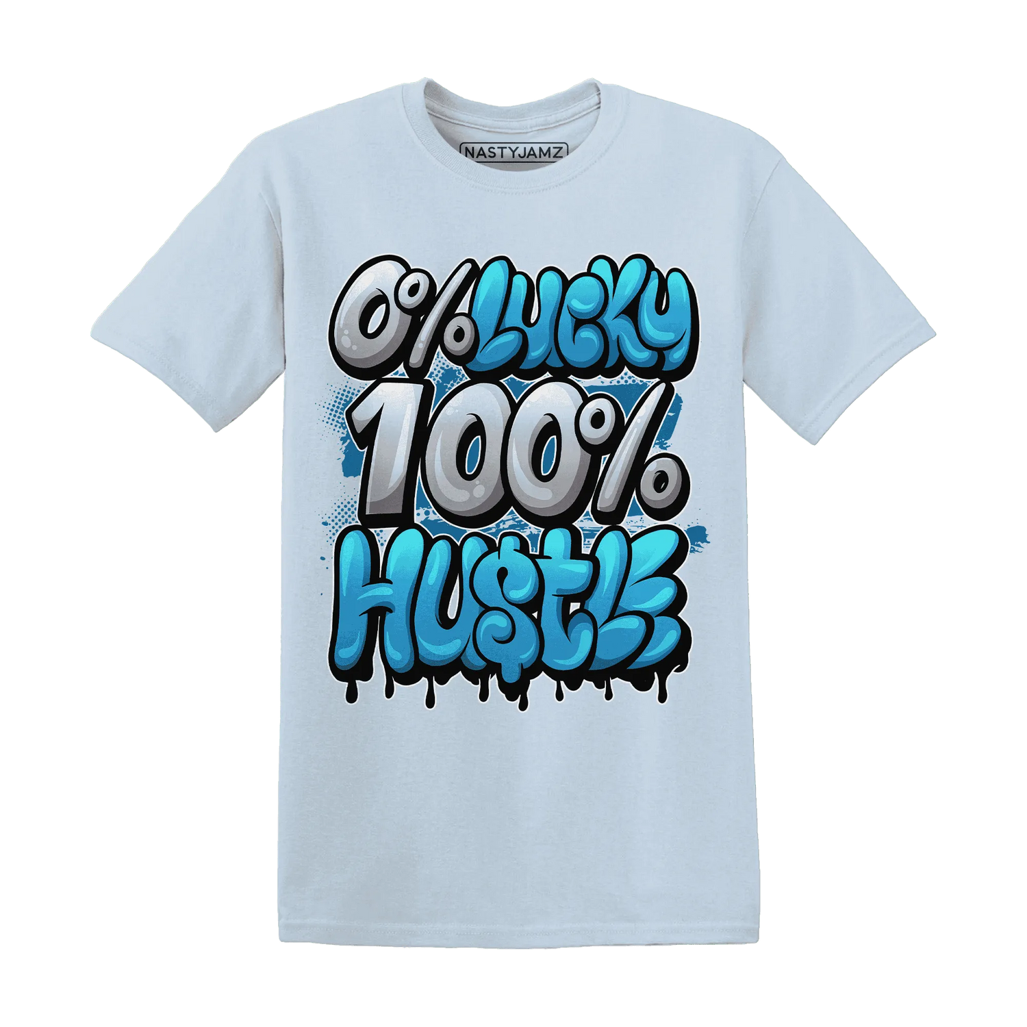 Powder-Blue-9s-T-Shirt-Match-Lucky-Hustle