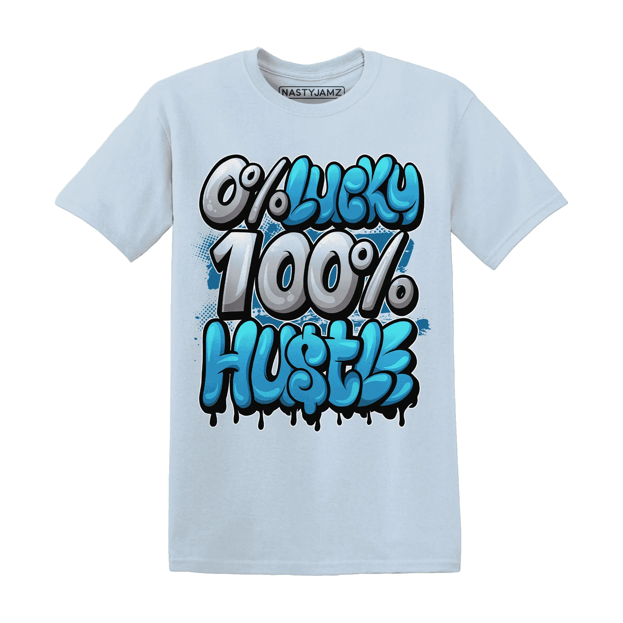Powder-Blue-9s-T-Shirt-Match-Lucky-Hustle