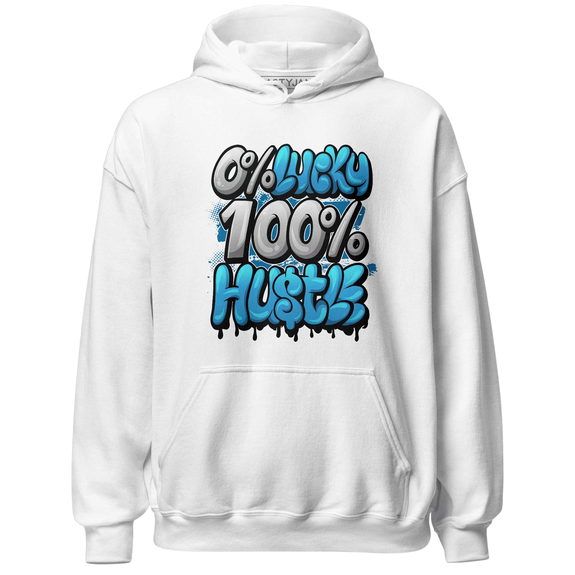 Powder Blue 9s Hoodie Match Lucky Hustle - NastyJamz