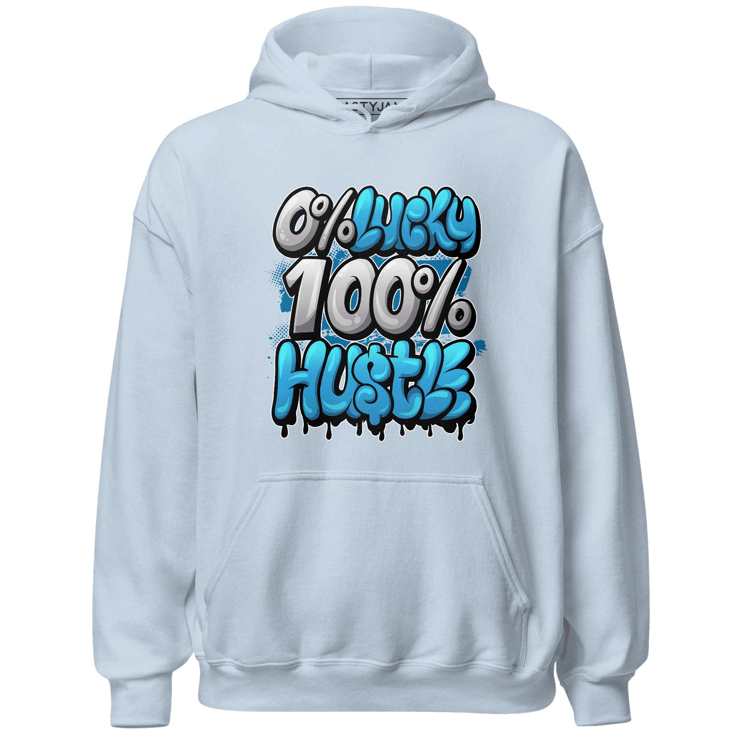 Powder Blue 9s Hoodie Match Lucky Hustle - NastyJamz