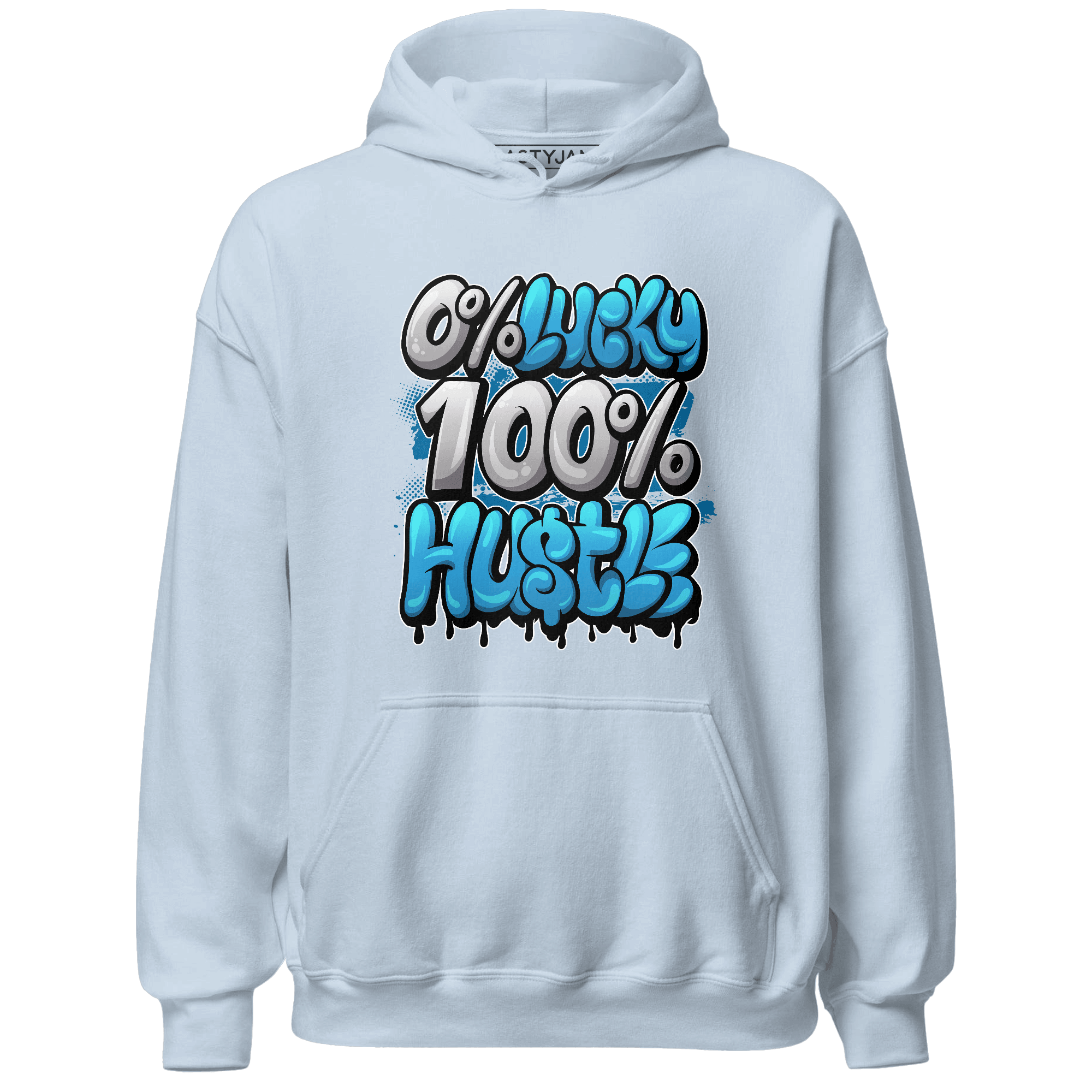 Powder Blue 9s Hoodie Match Lucky Hustle - NastyJamz
