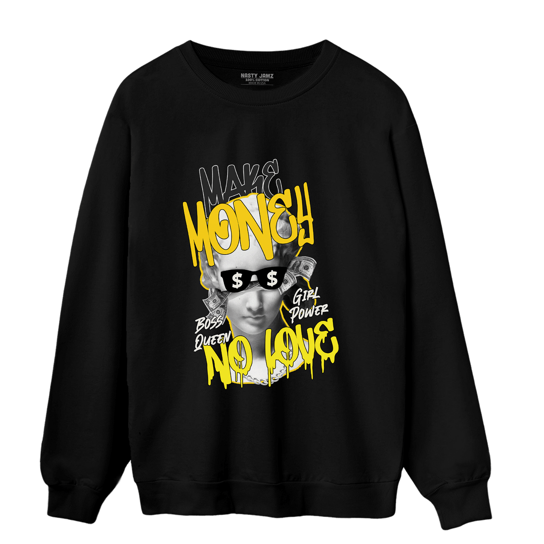 Vivid Sulfur 4s Sweatshirt Match Make Money No Love - NastyJamz