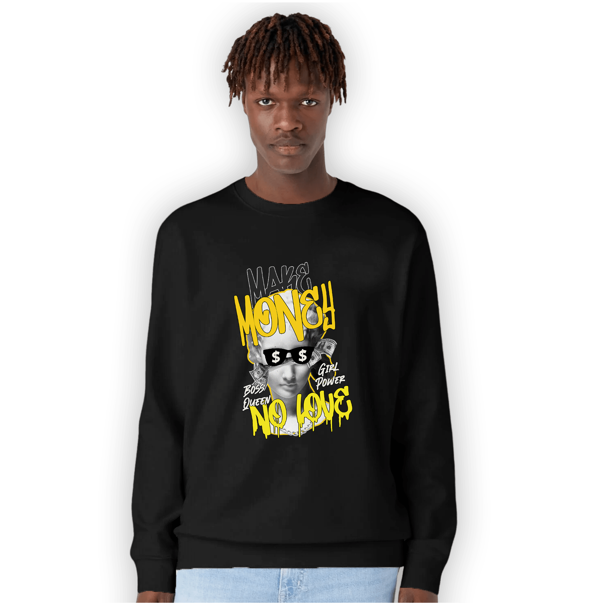 Vivid Sulfur 4s Sweatshirt Match Make Money No Love - NastyJamz