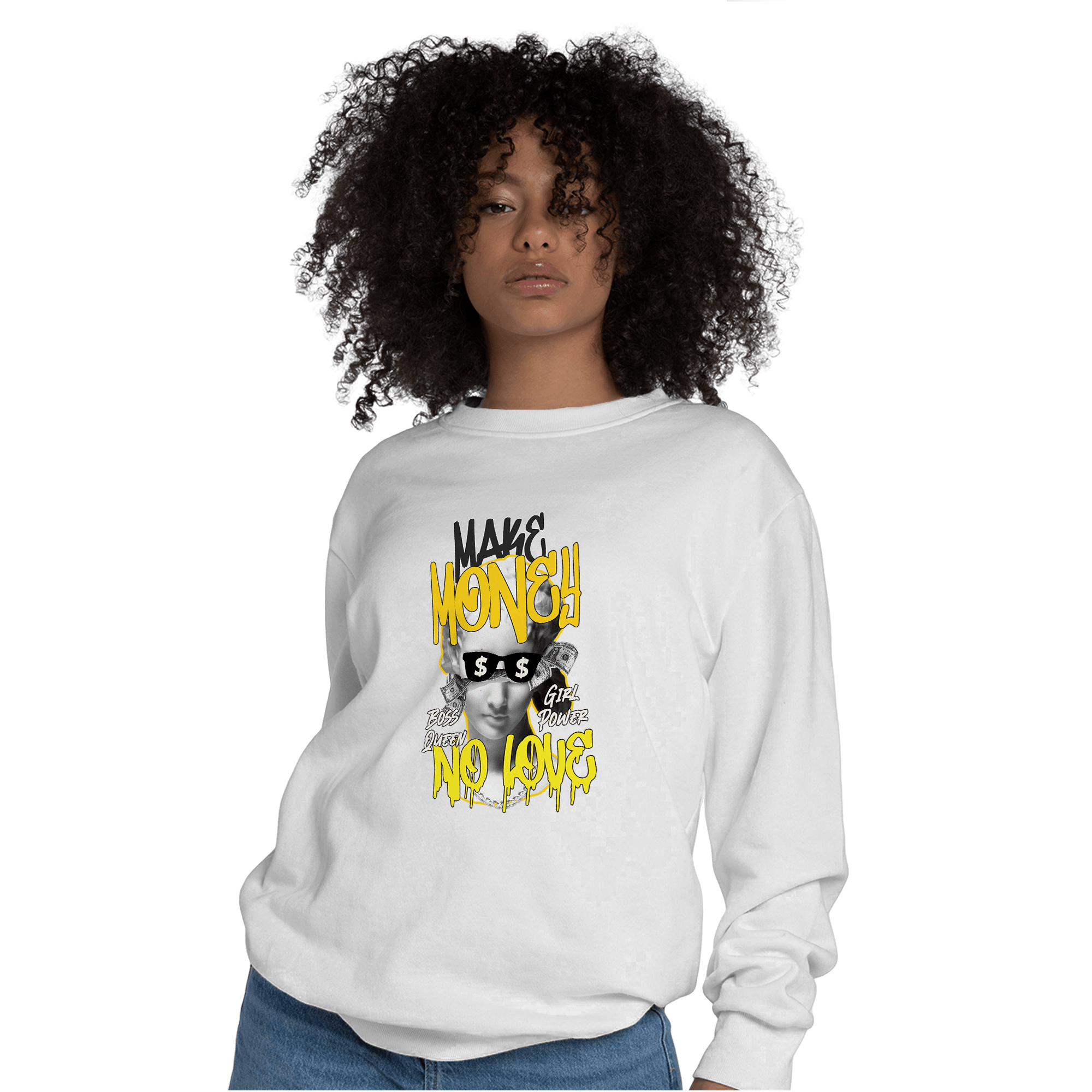 Vivid Sulfur 4s Sweatshirt Match Make Money No Love - NastyJamz