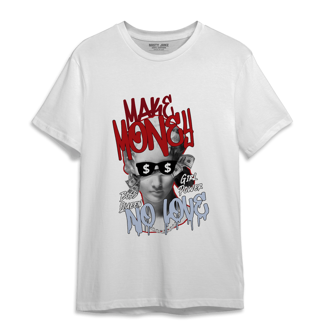 Cherry 11s T Shirt Match Make Money No Love - NastyJamz