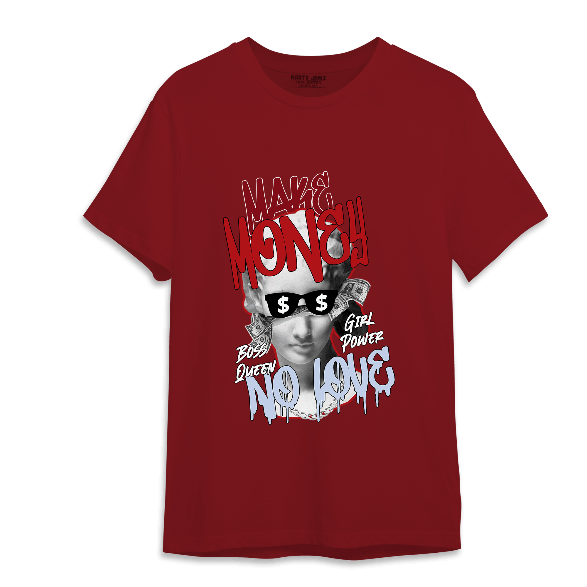 Cherry 11s T Shirt Match Make Money No Love - NastyJamz