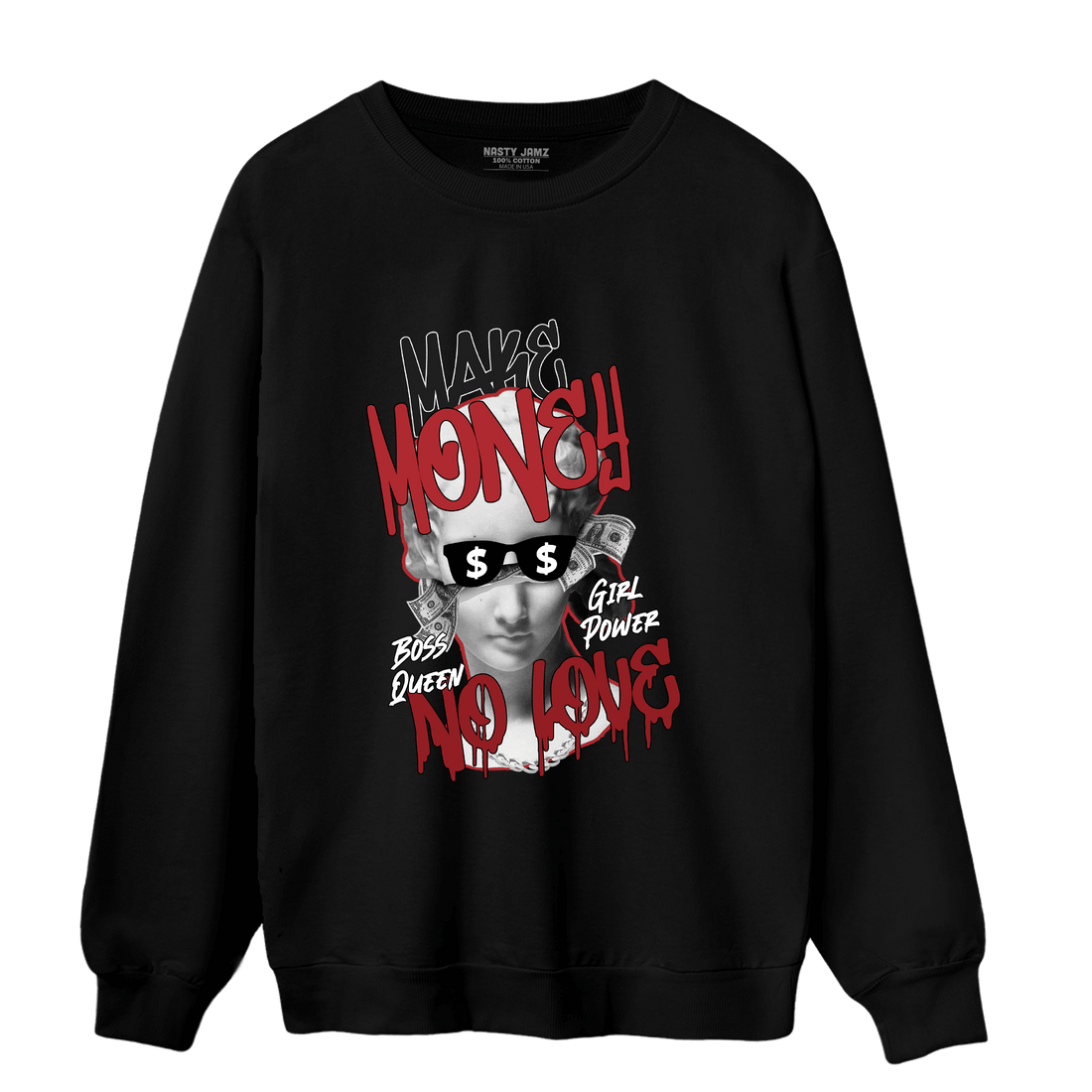 Cherry 12s Sweatshirt Match Make Money No Love - NastyJamz