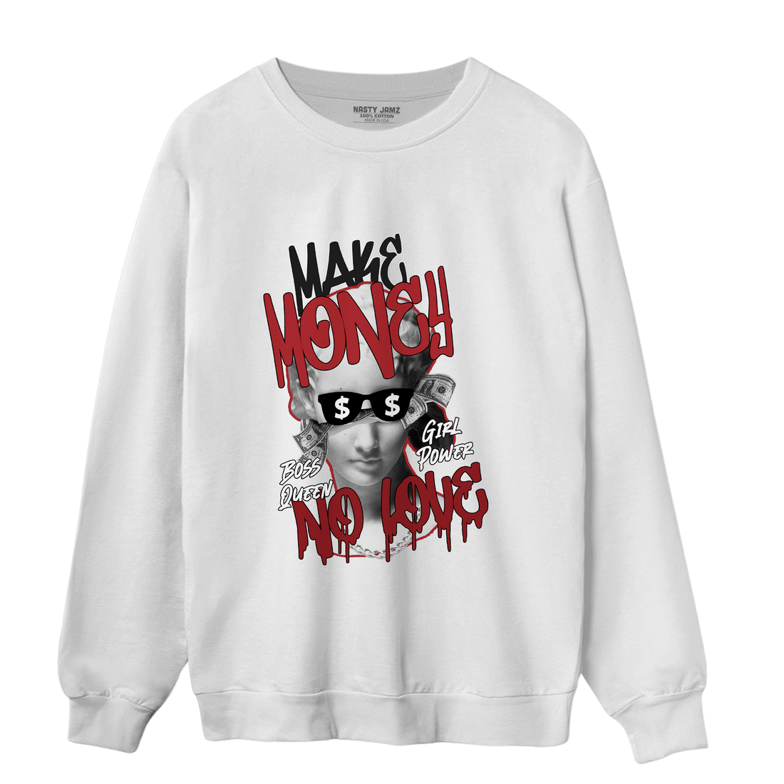 Cherry 12s Sweatshirt Match Make Money No Love - NastyJamz